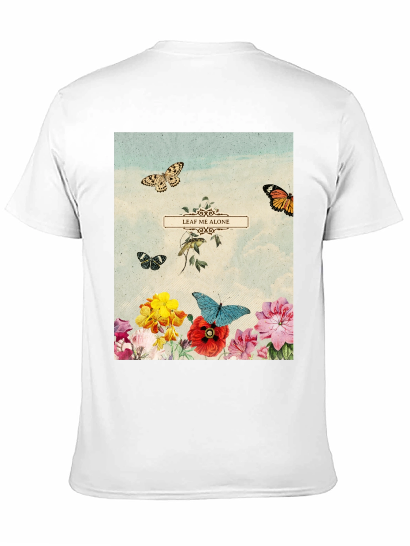 Leaf Me Alone T-Shirt - Floral Butterfly Graphic