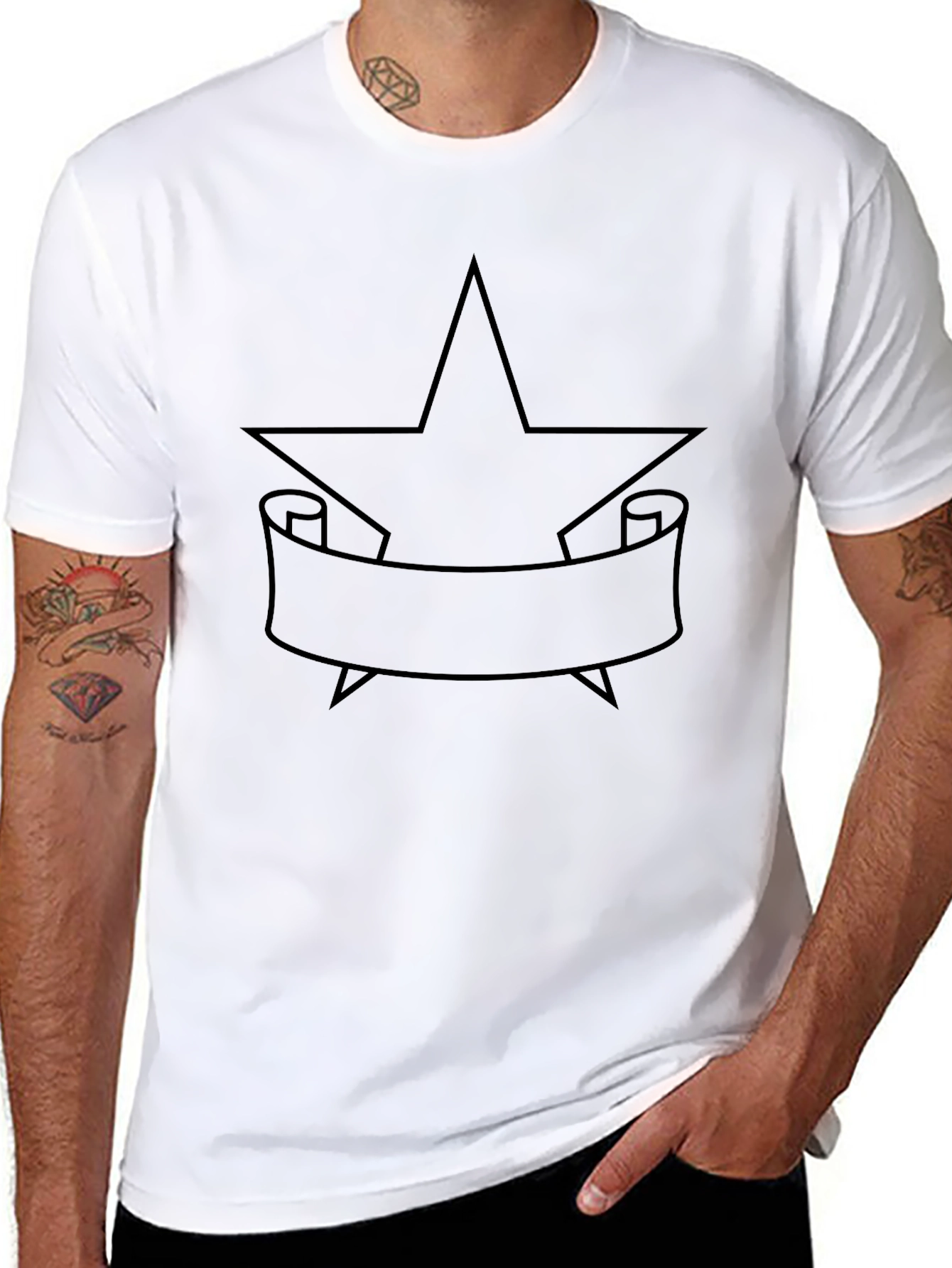 Black Star & Banner Graphic Tee