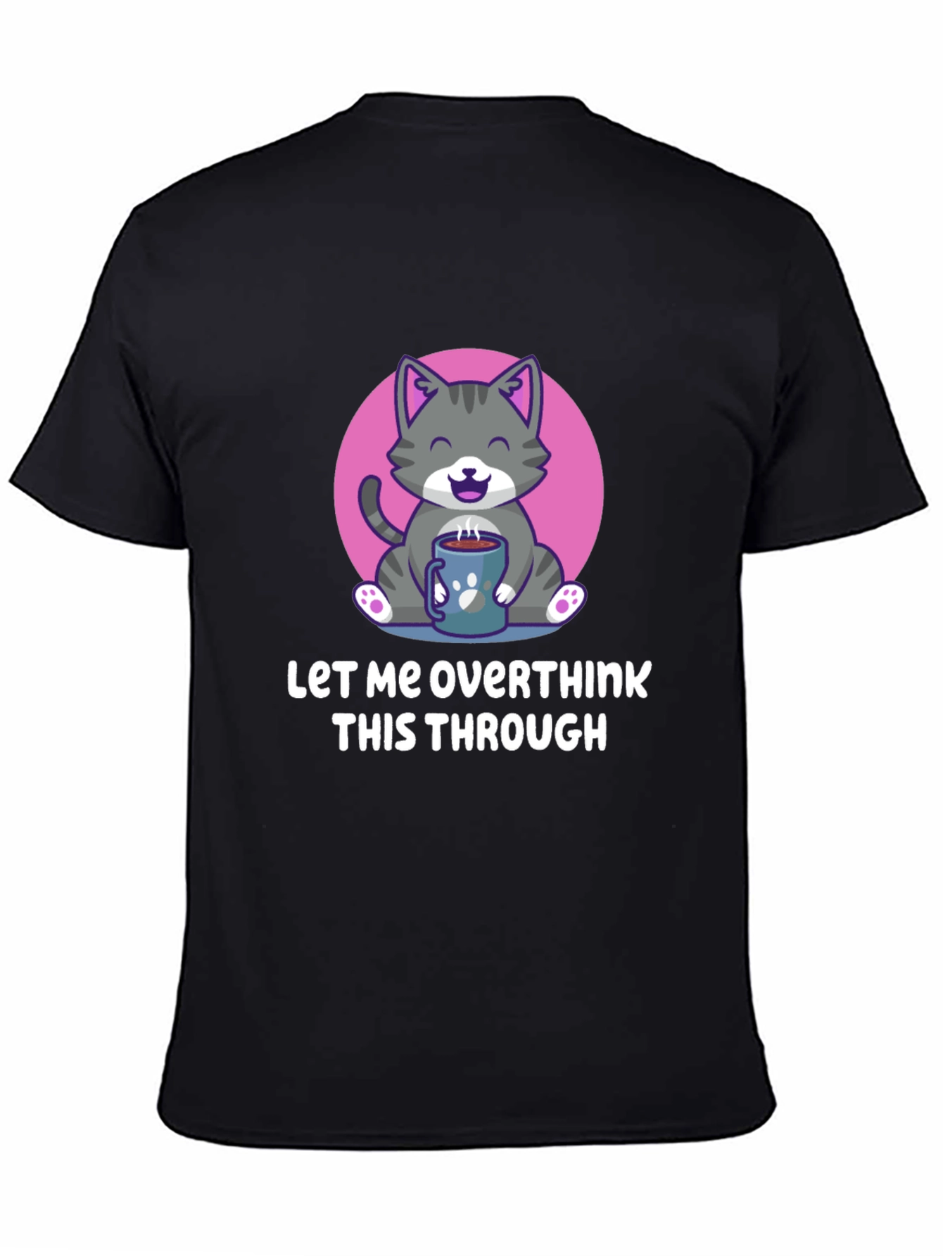 Overthinking Cat T-Shirt - Coffee Lover Tee