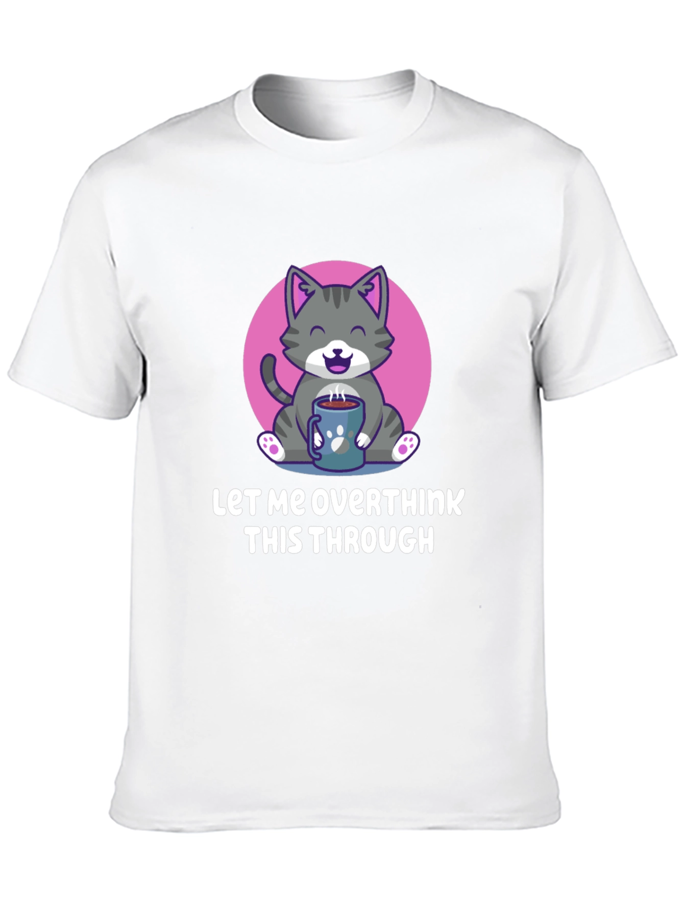 Overthinking Cat T-Shirt - Coffee Lover Tee