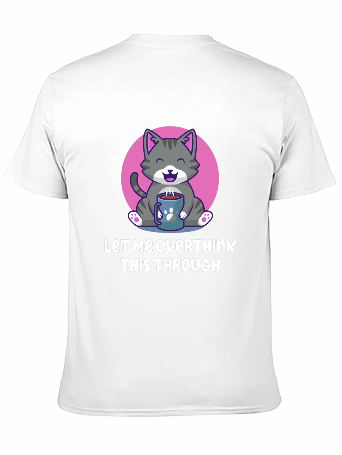 Overthinking Cat T-Shirt - Coffee Lover Tee