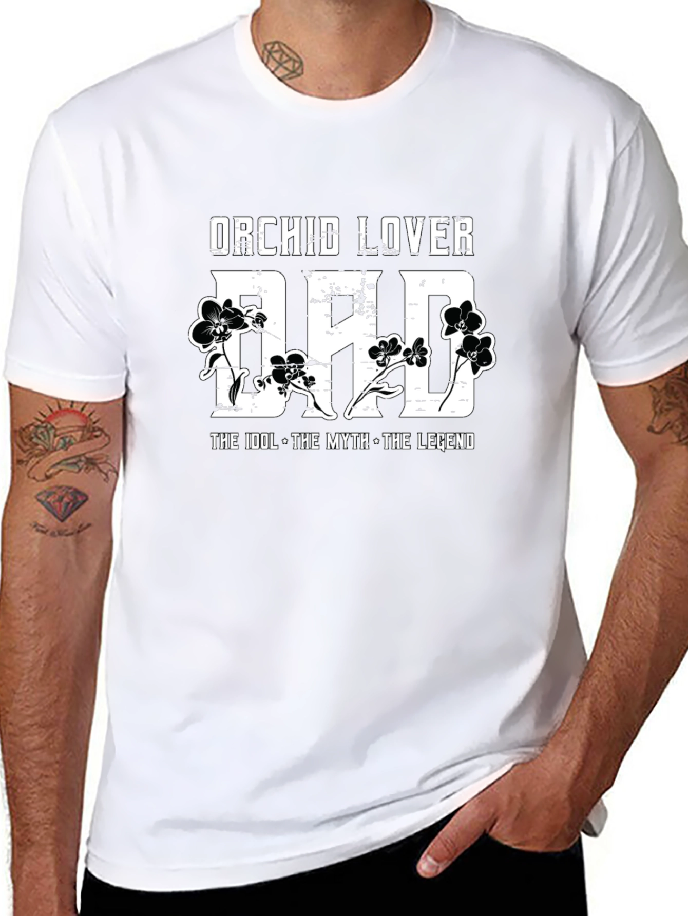 Orchid Lover Dad Graphic T-Shirt
