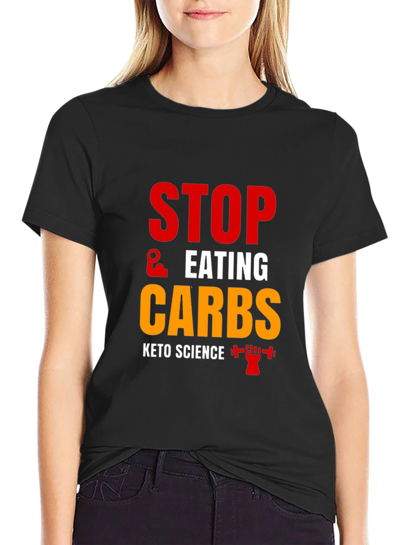 Keto Science Stop Eating Carbs Black T-Shirt