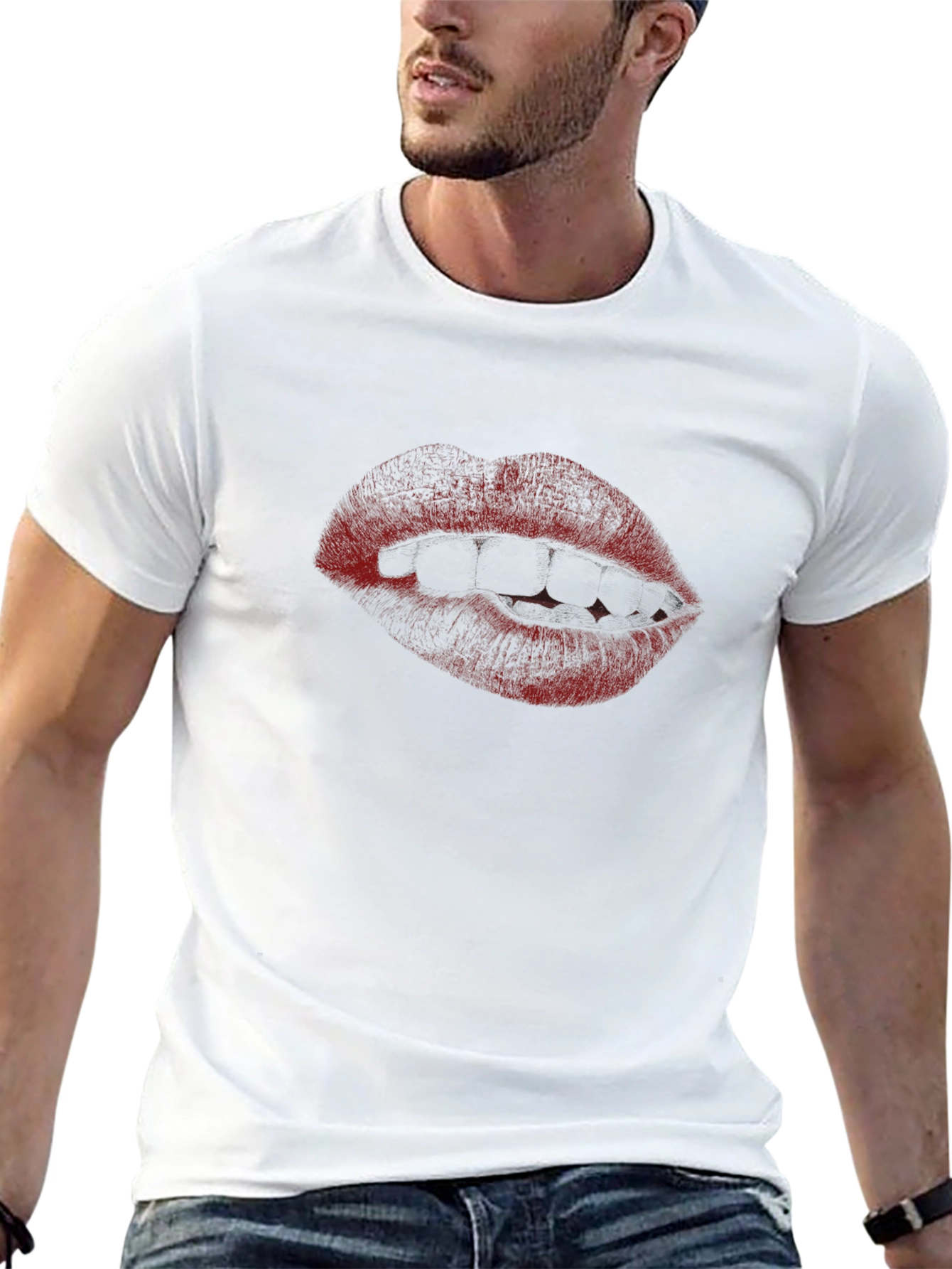 Vampire Lips Graphic Tee - Mens Black T-Shirt