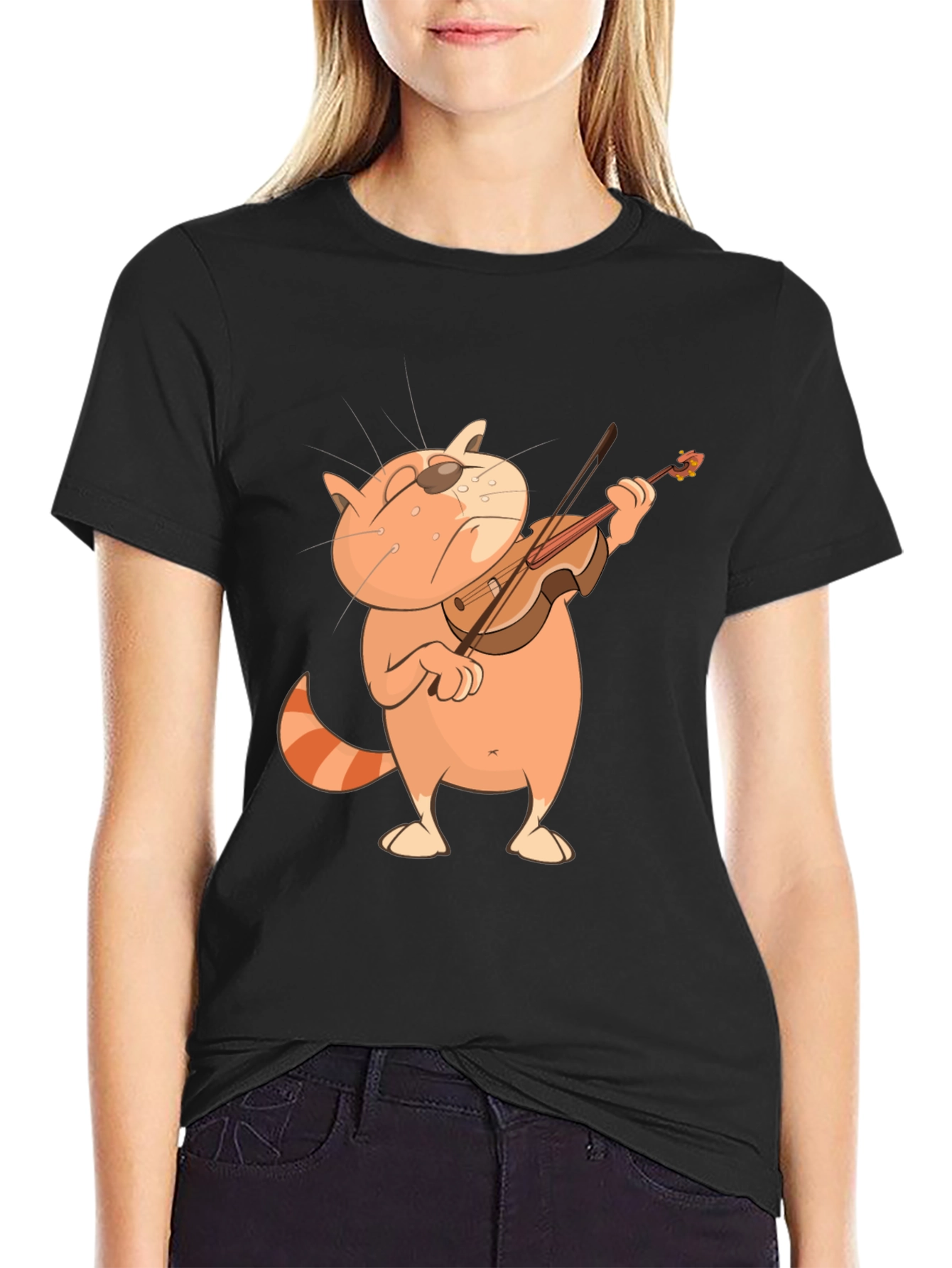 Cat Violinist Graphic Tee