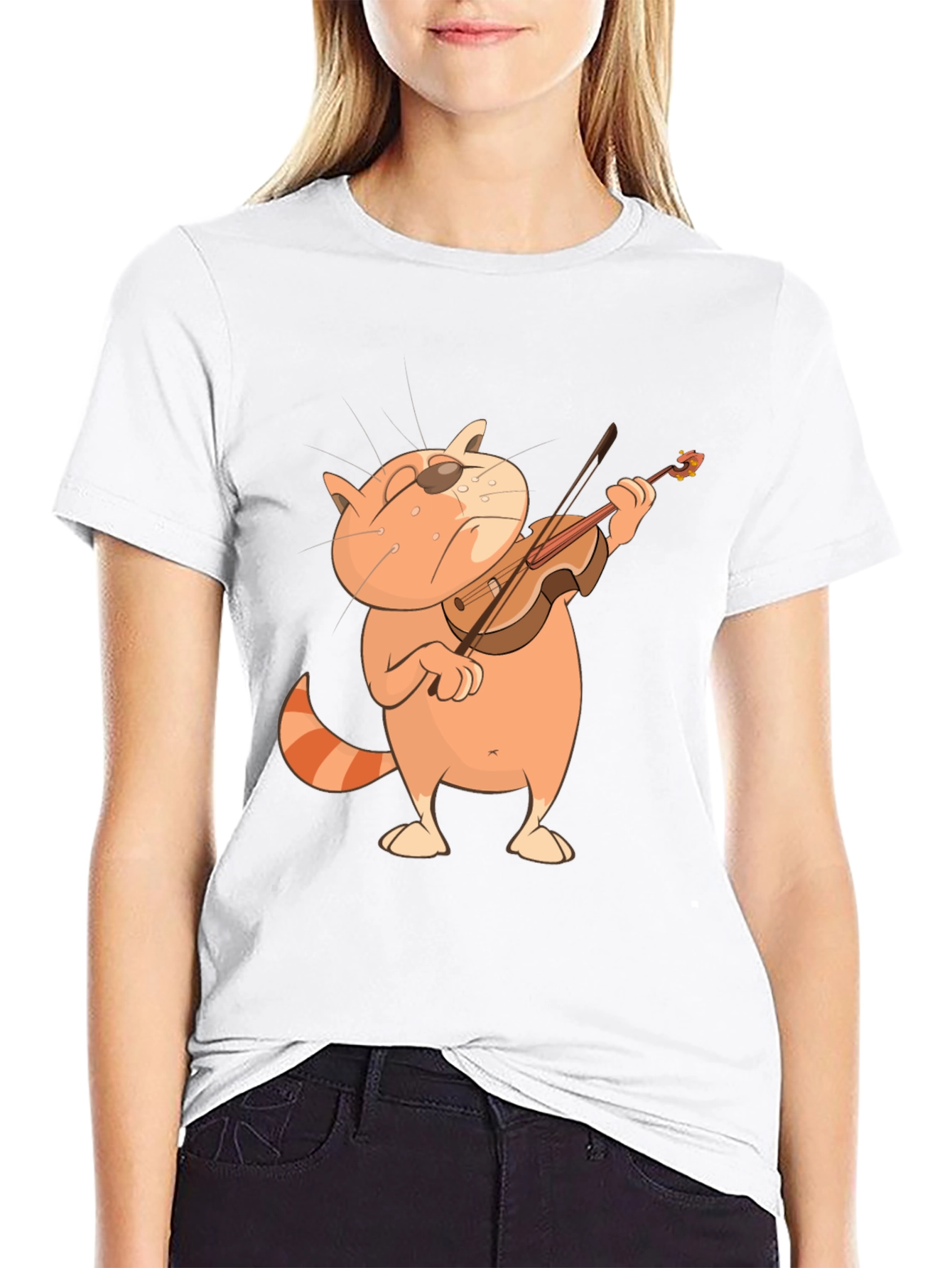 Cat Violinist Graphic Tee