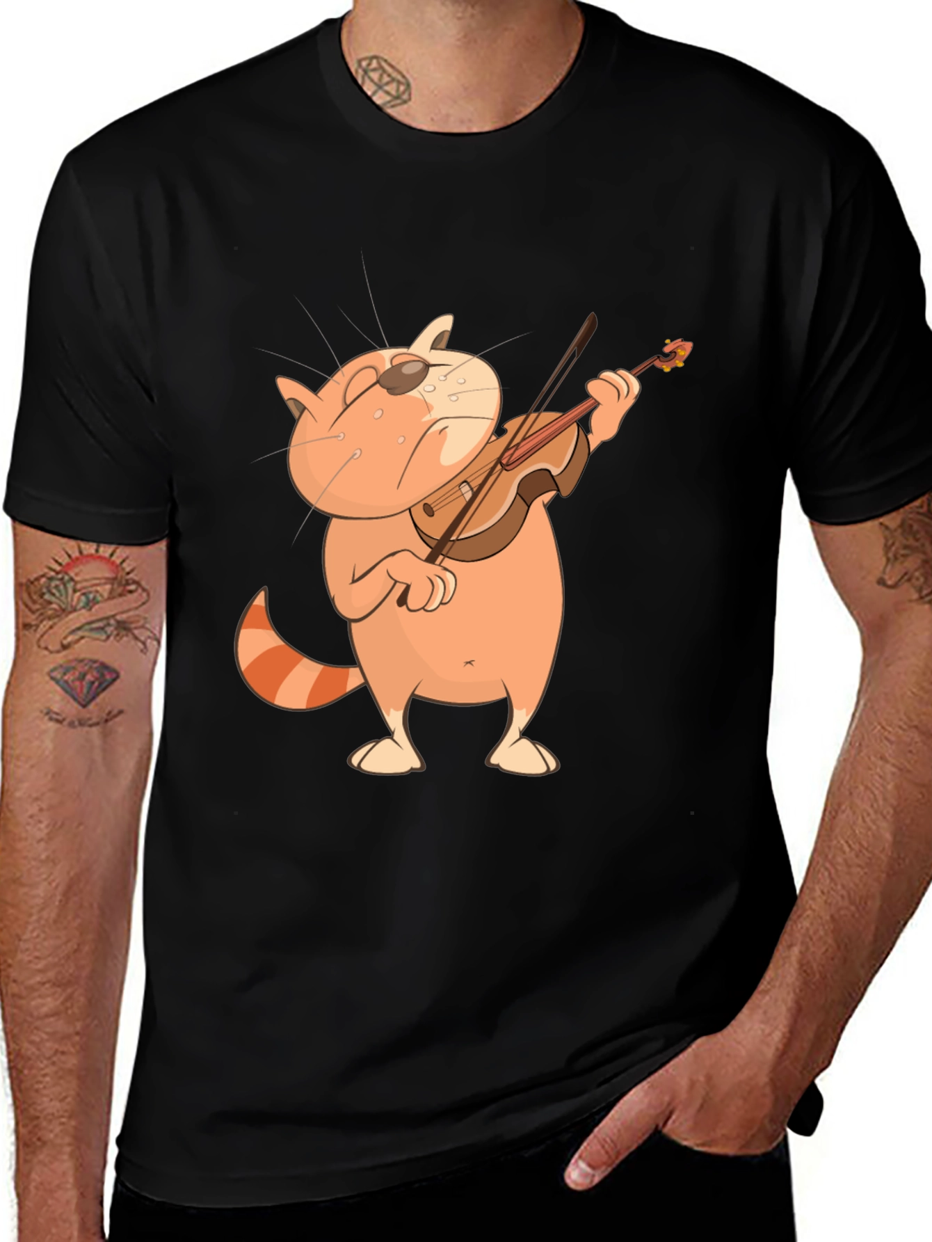 Cat Violinist Graphic Tee