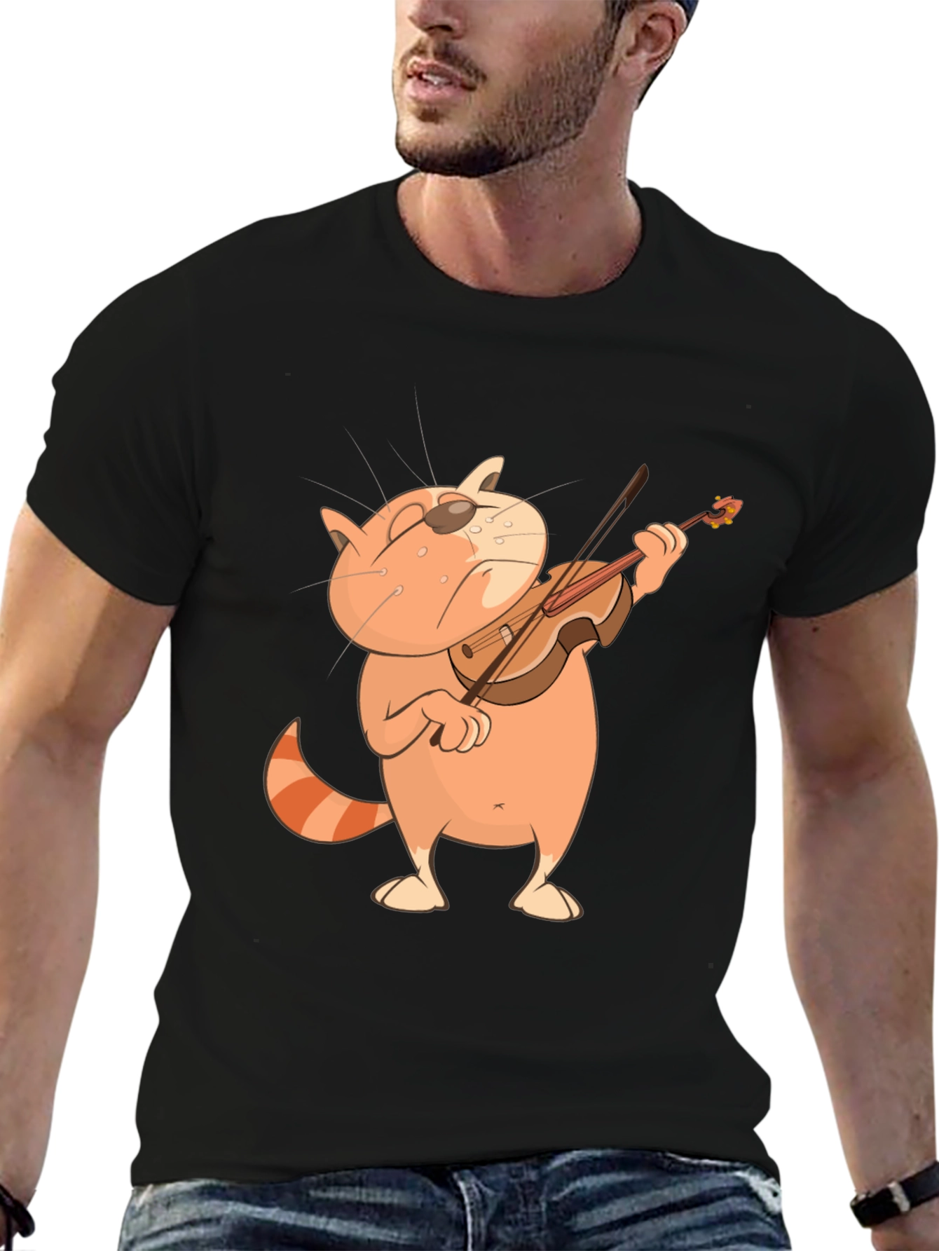 Cat Violinist Graphic Tee