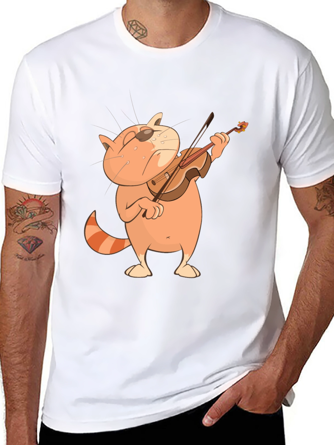 Cat Violinist Graphic Tee