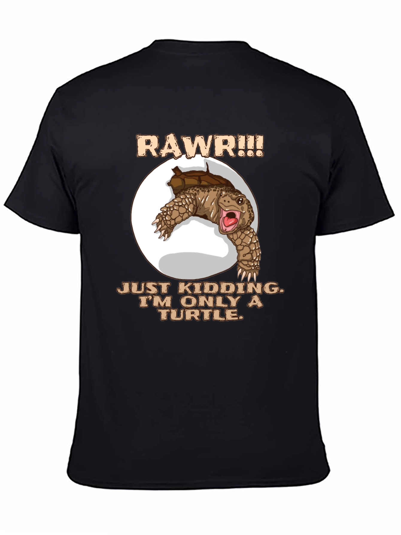 Funny Turtle RAWR Graphic T-Shirt
