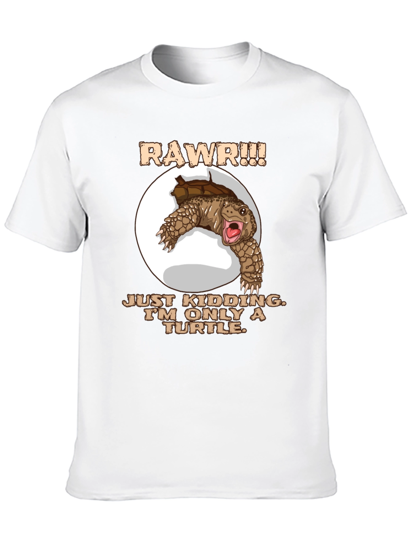 Funny Turtle RAWR Graphic T-Shirt