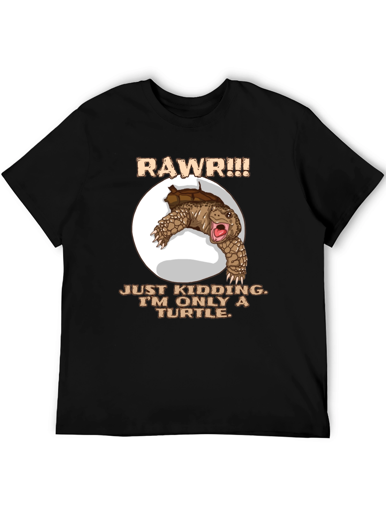 Funny Turtle RAWR Graphic T-Shirt