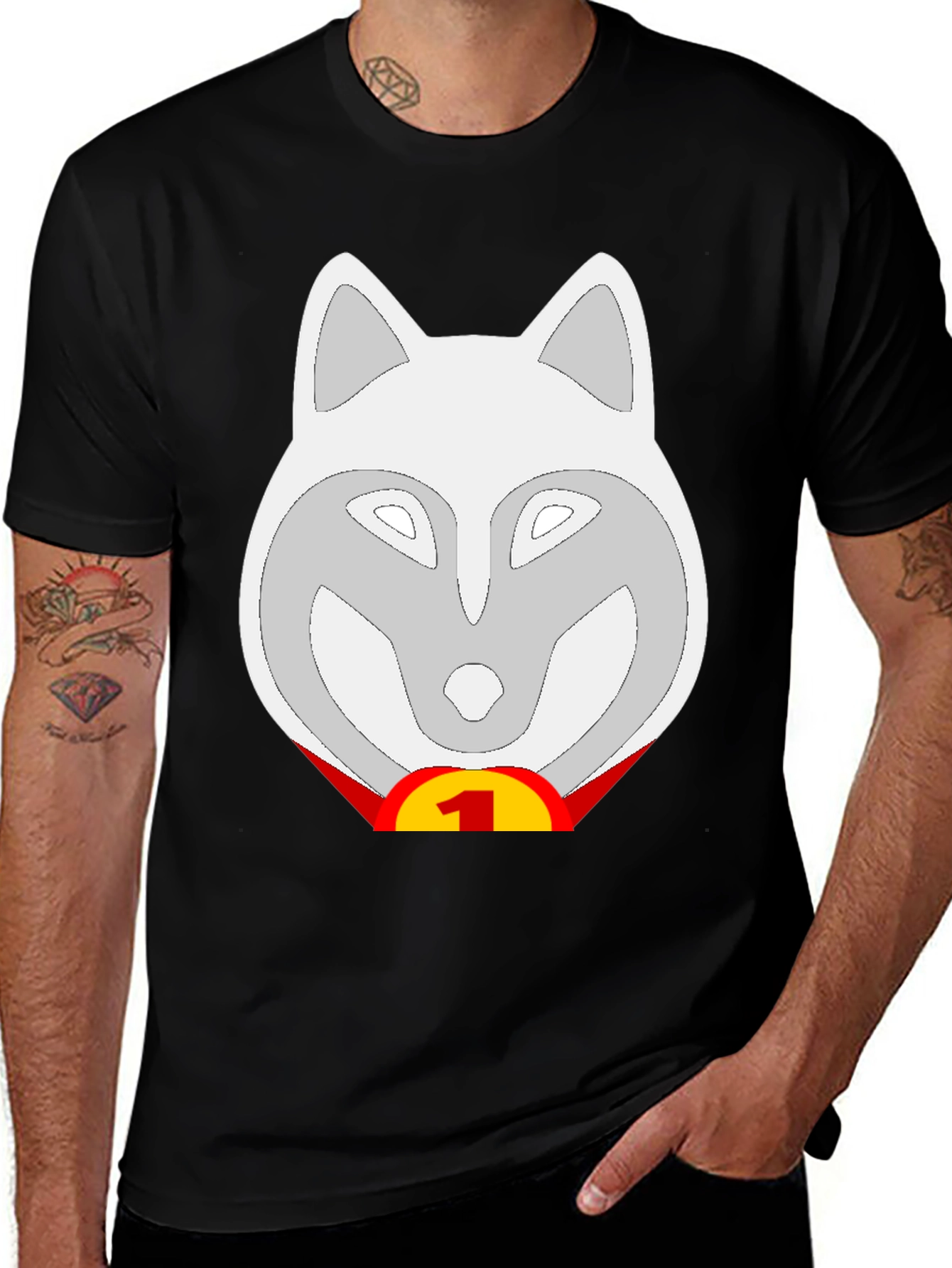 Wolf Number One Fan T-Shirt - Black