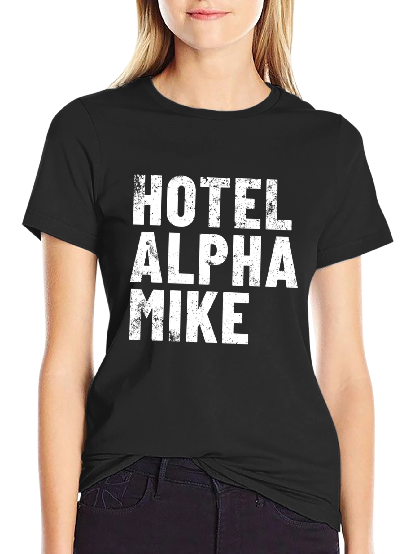 Hotel Alpha Mike Graphic T-Shirt - Black