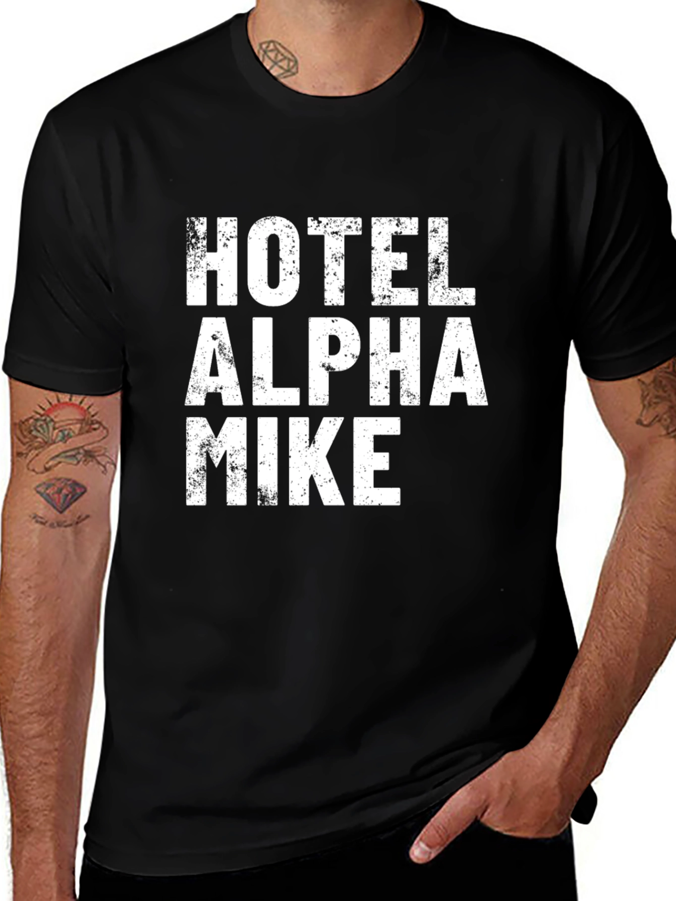 Hotel Alpha Mike Graphic T-Shirt - Black
