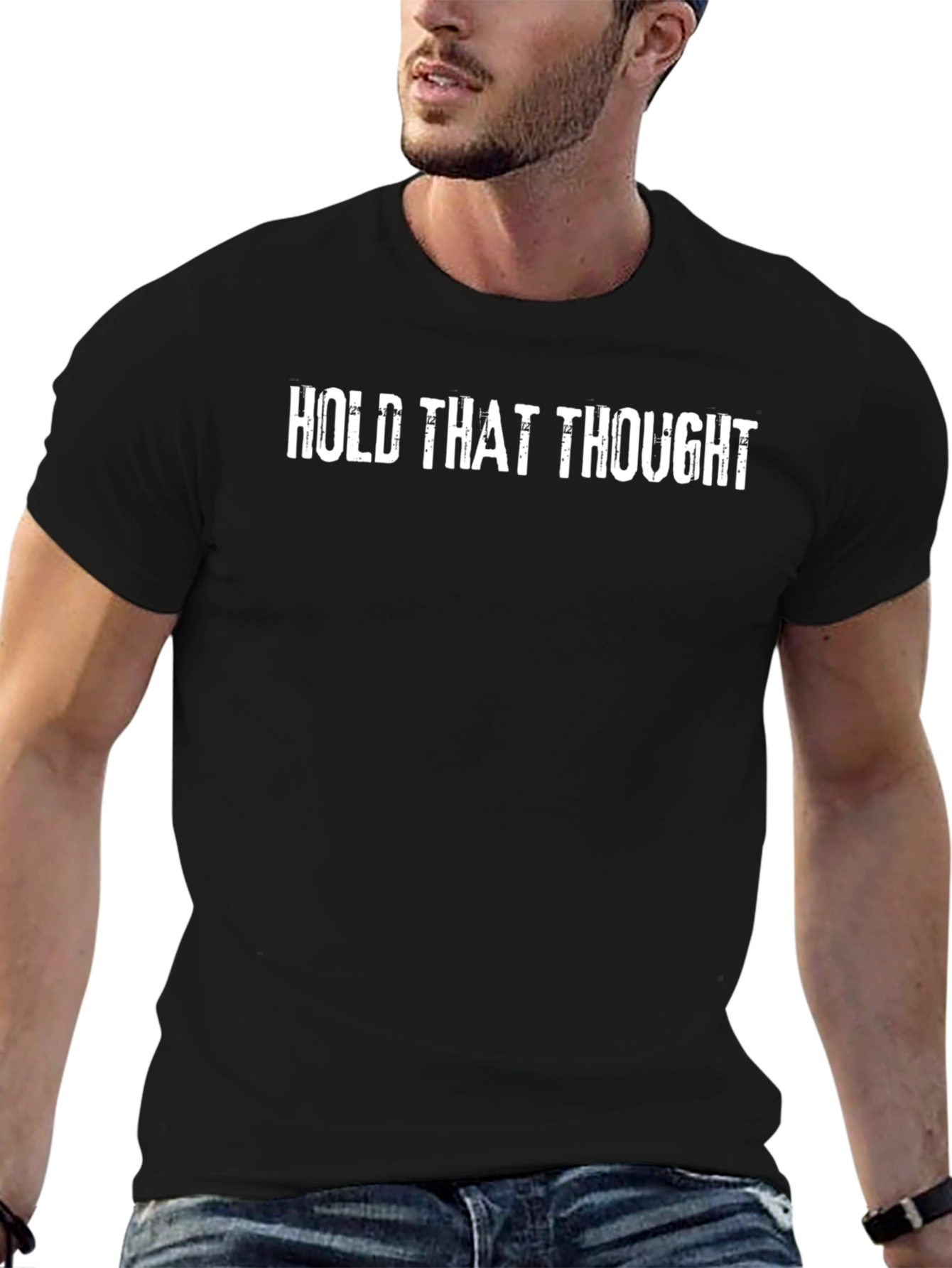 Hold That Thought Black Graphic Tee
