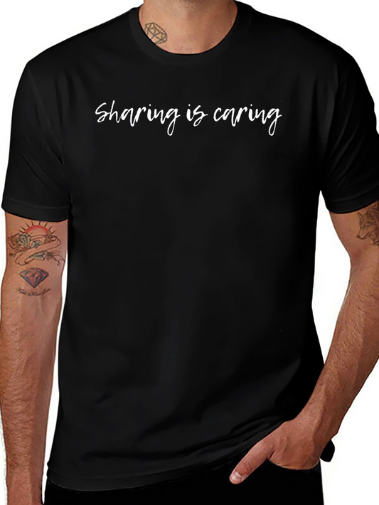 Sharing is Caring Black Graphic Tee