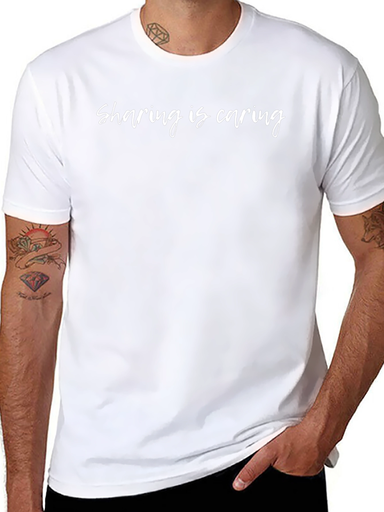 Sharing is Caring Black Graphic Tee
