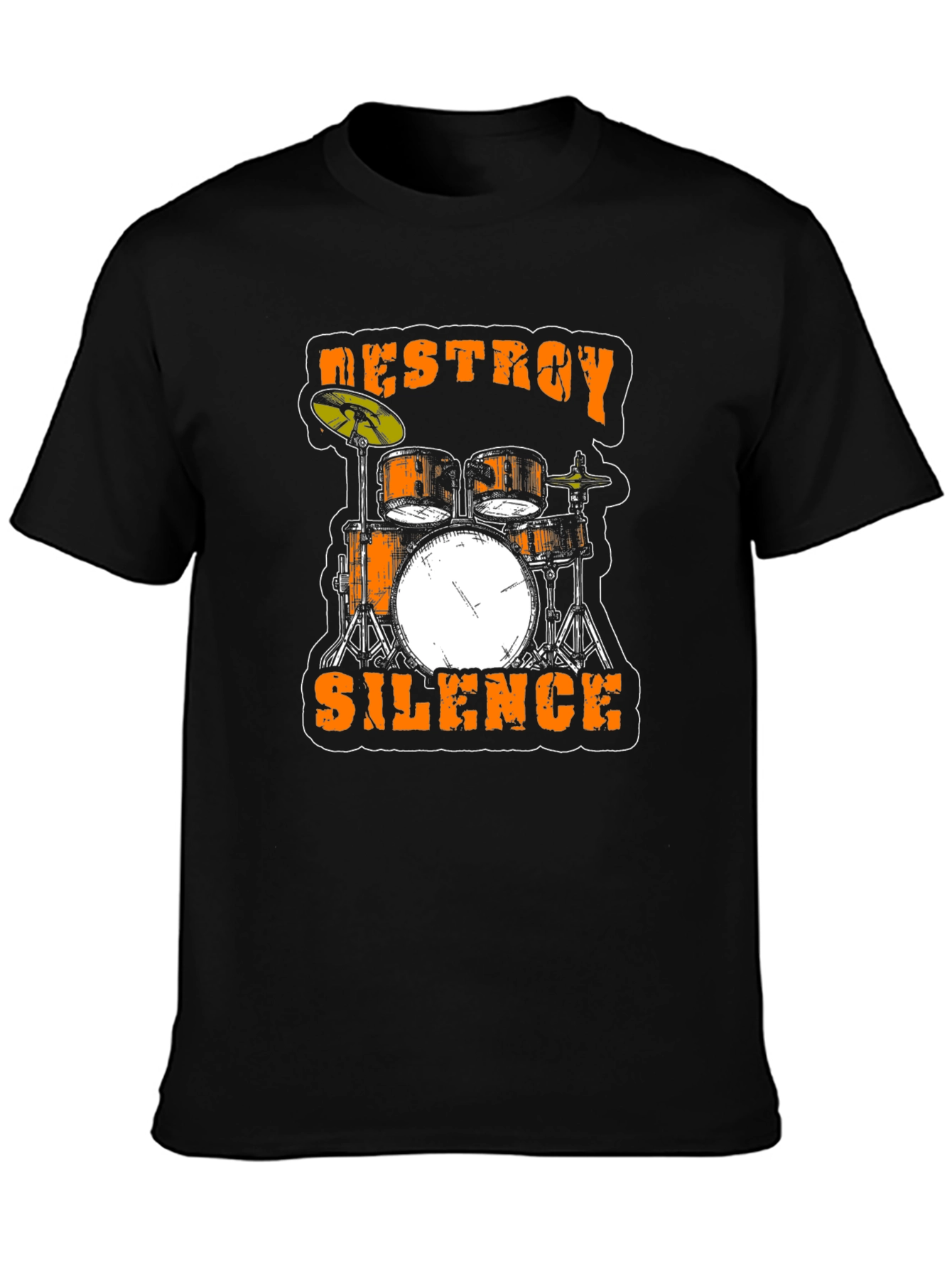 Destroy Silence Drum Set Black T-Shirt
