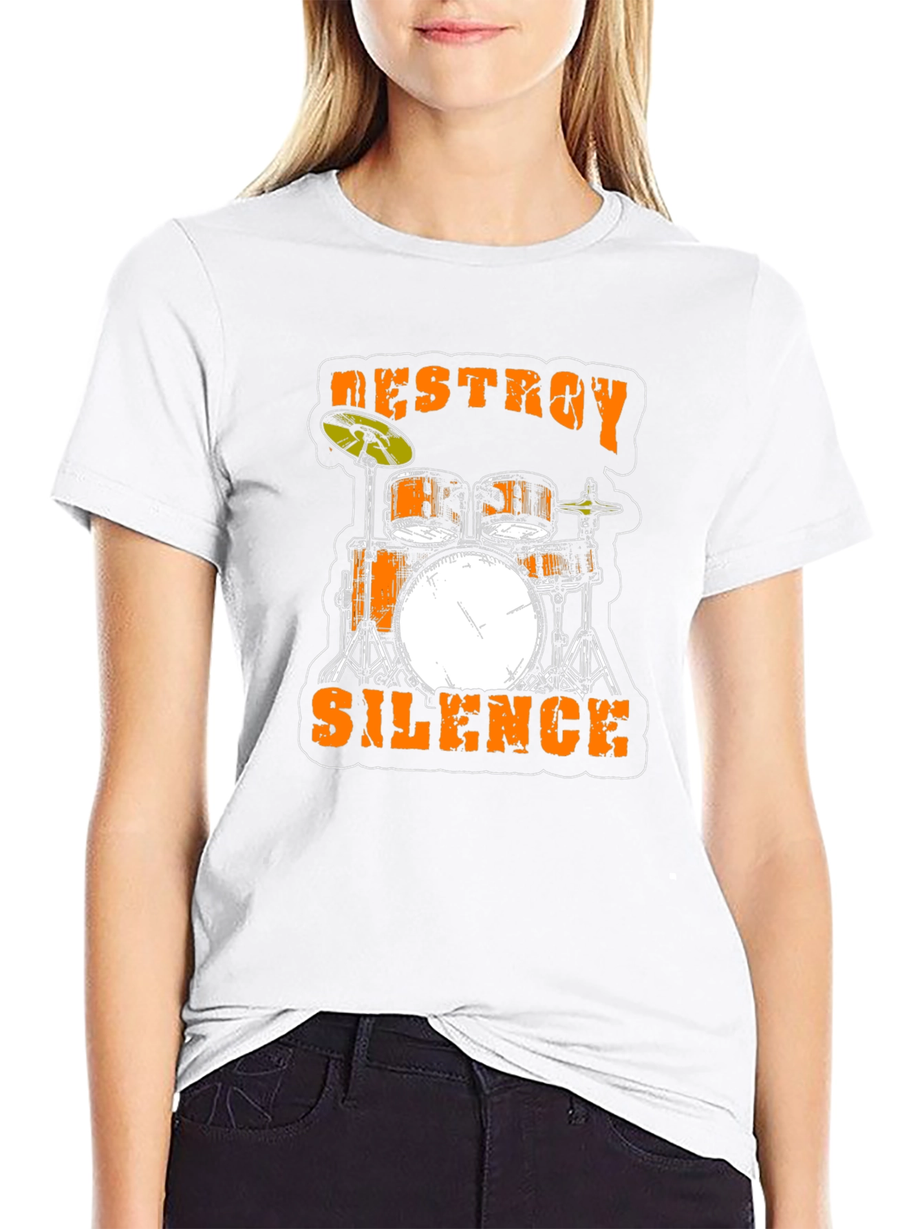 Destroy Silence Drum Set Black T-Shirt
