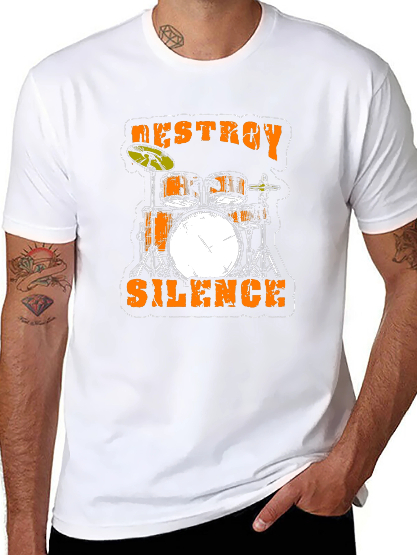 Destroy Silence Drum Set Black T-Shirt