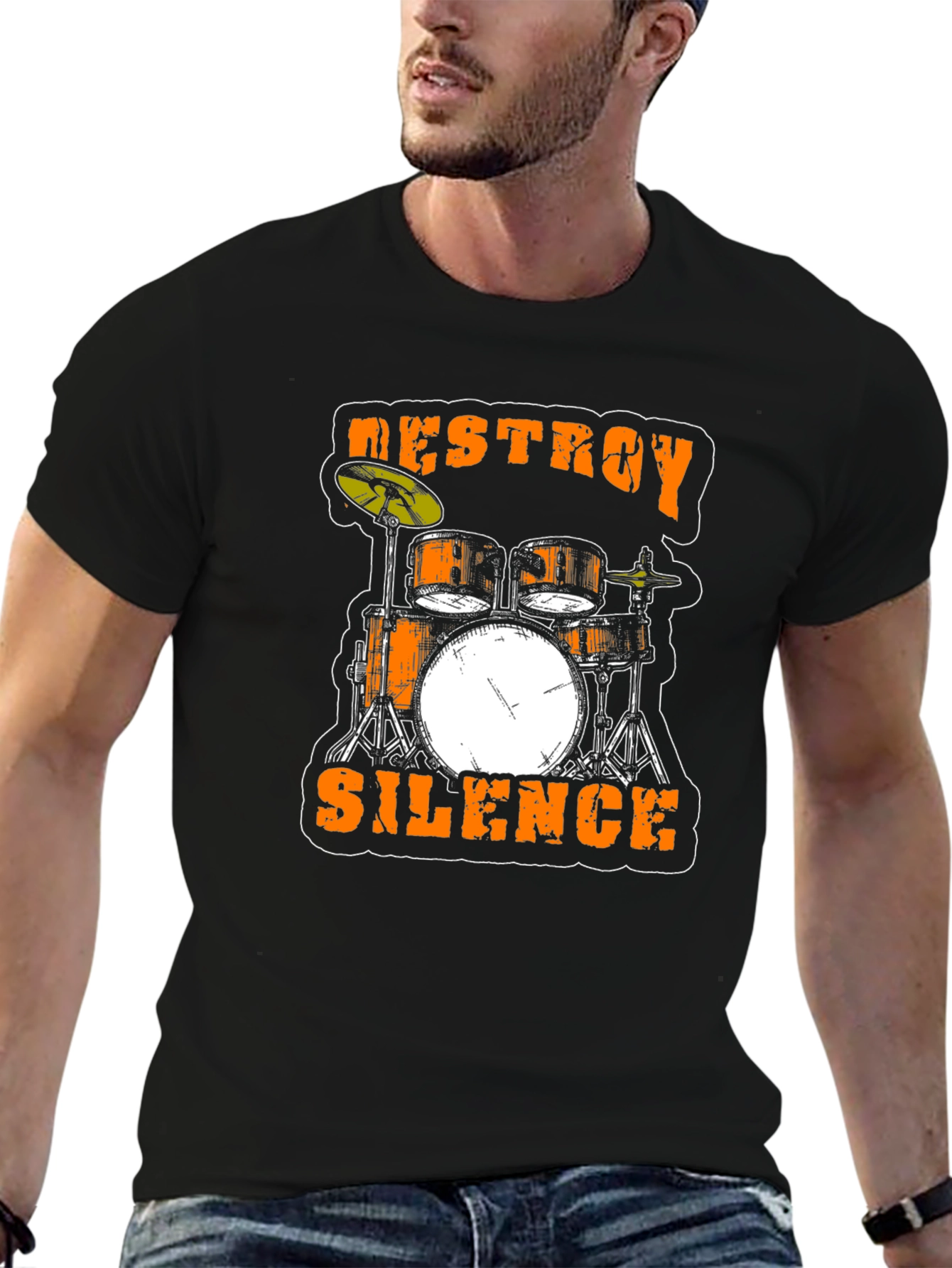 Destroy Silence Drum Set Black T-Shirt