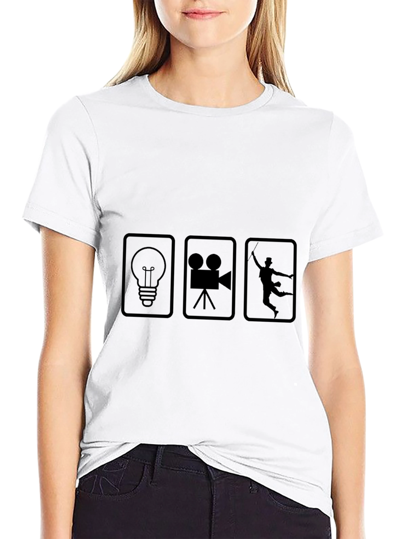 Film Crew Black T-Shirt - Lights Camera Action!