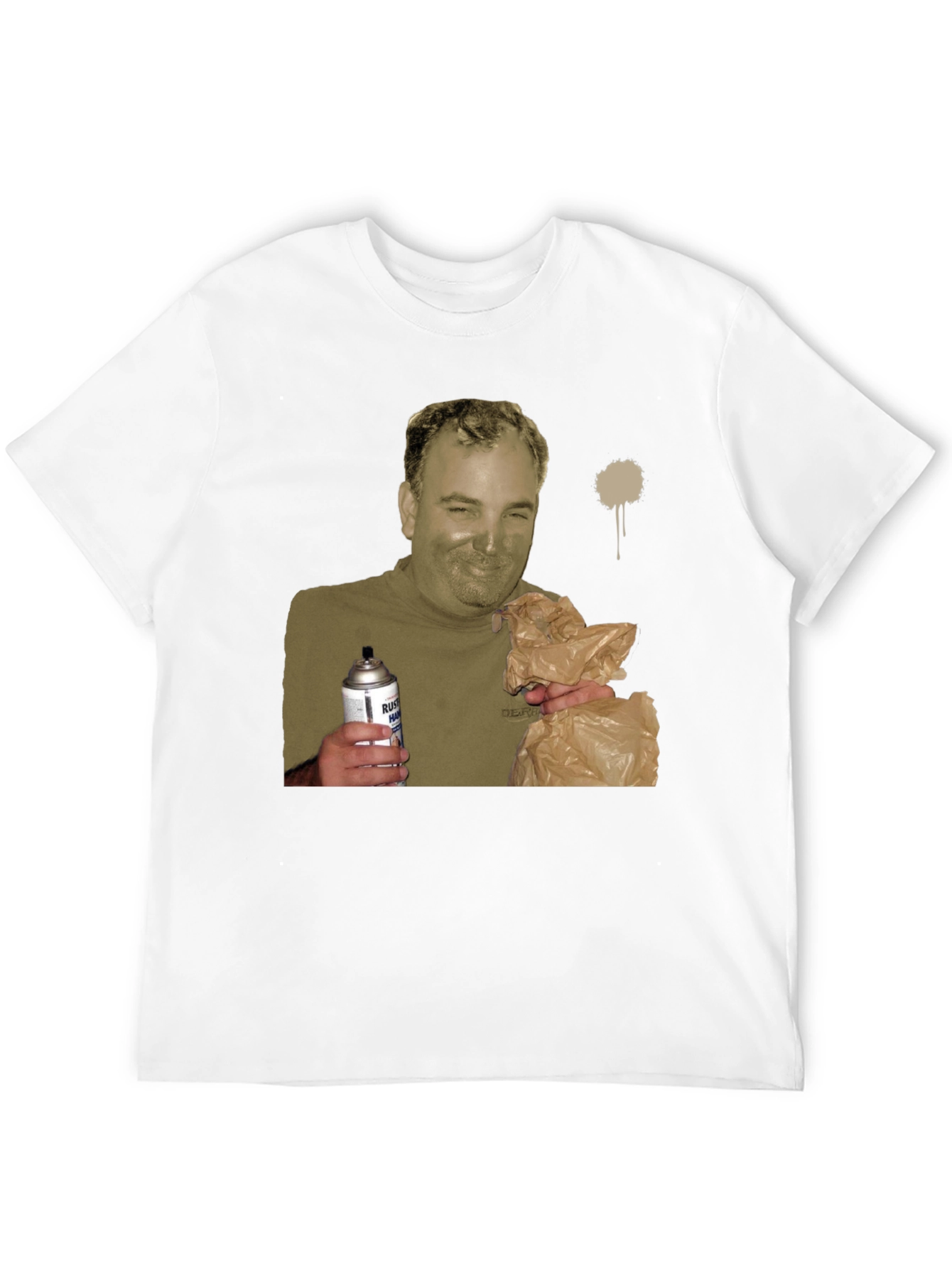 Humorous Man Holding Spray Paint Can T-Shirt
