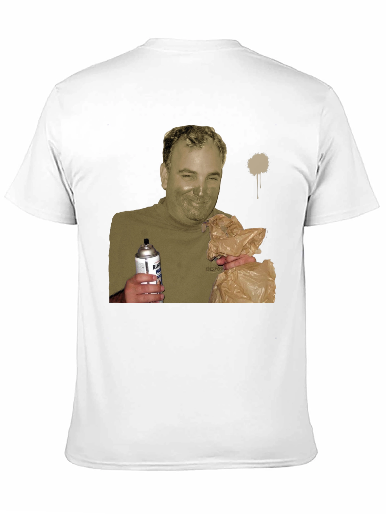 Humorous Man Holding Spray Paint Can T-Shirt