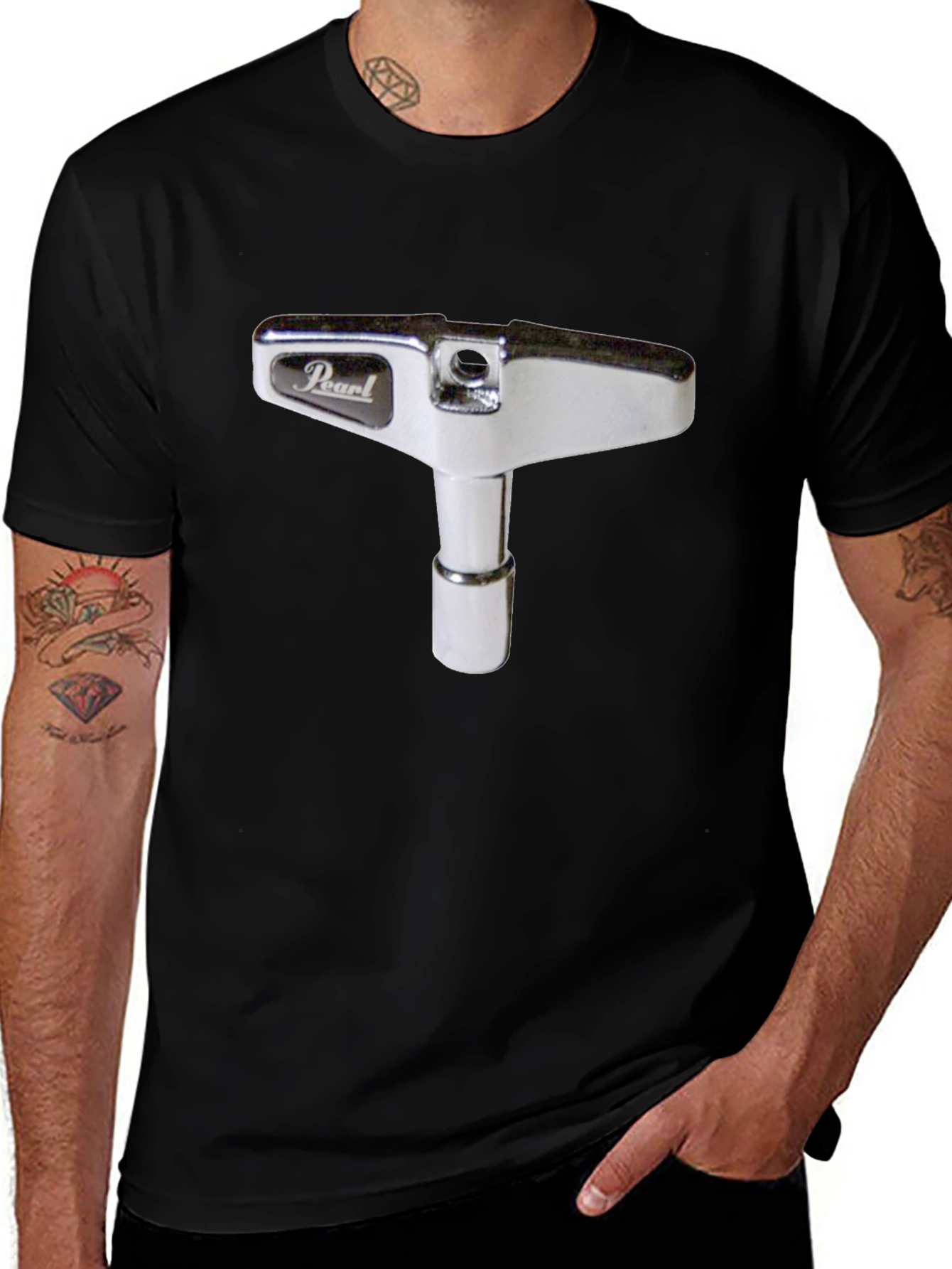Pearl Drum Key T-Shirt - Black Musician Apparel
