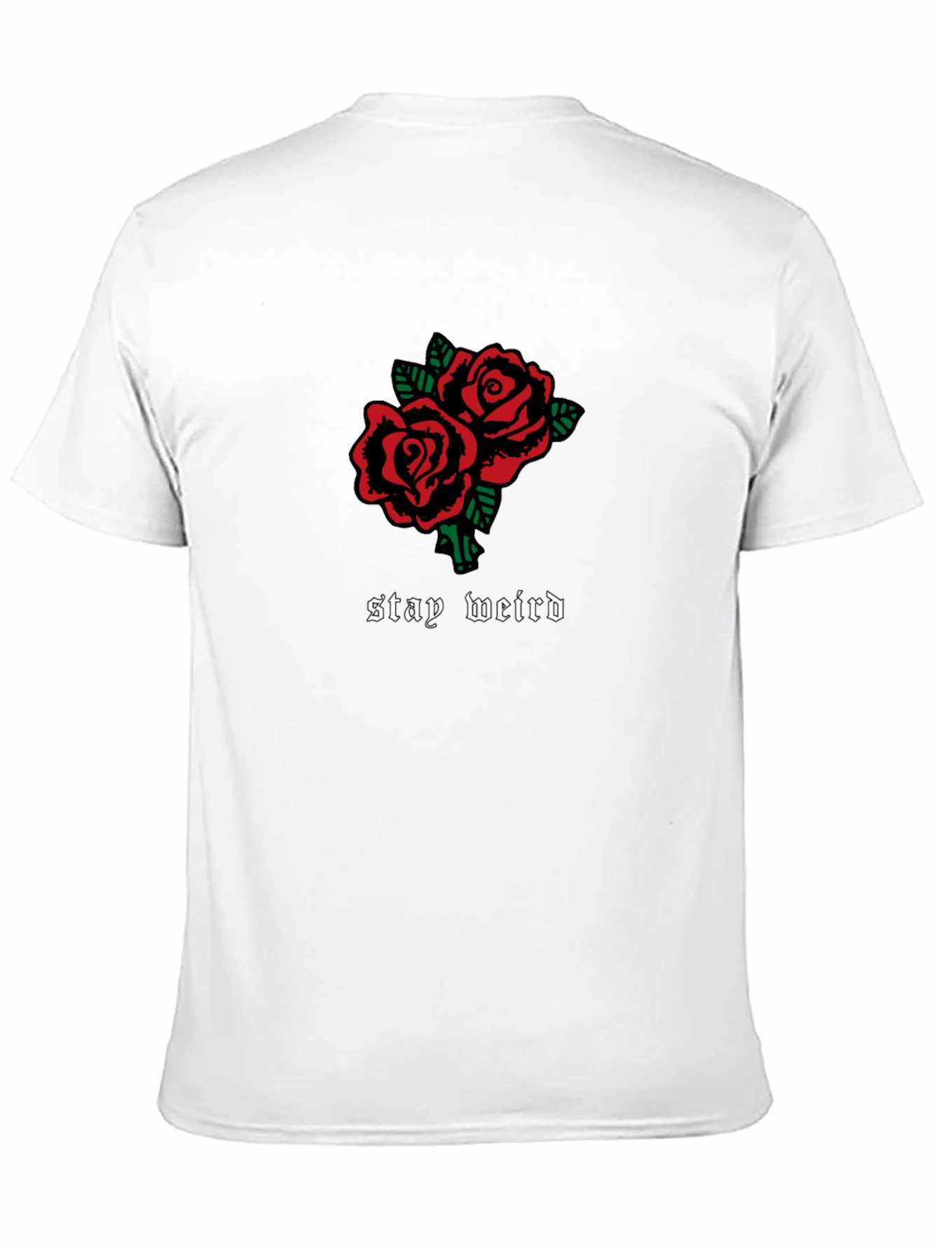Stay Weird Rose T-Shirt - Black