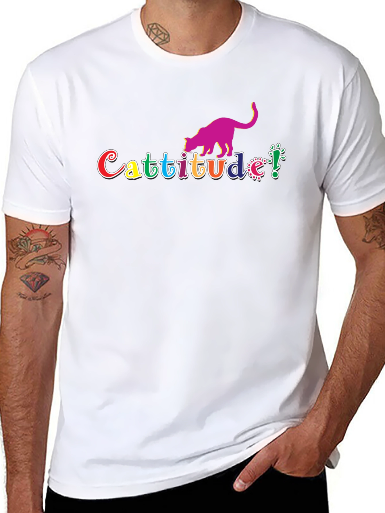 Cattitude T-Shirt - Quirky Cat Lover Tee