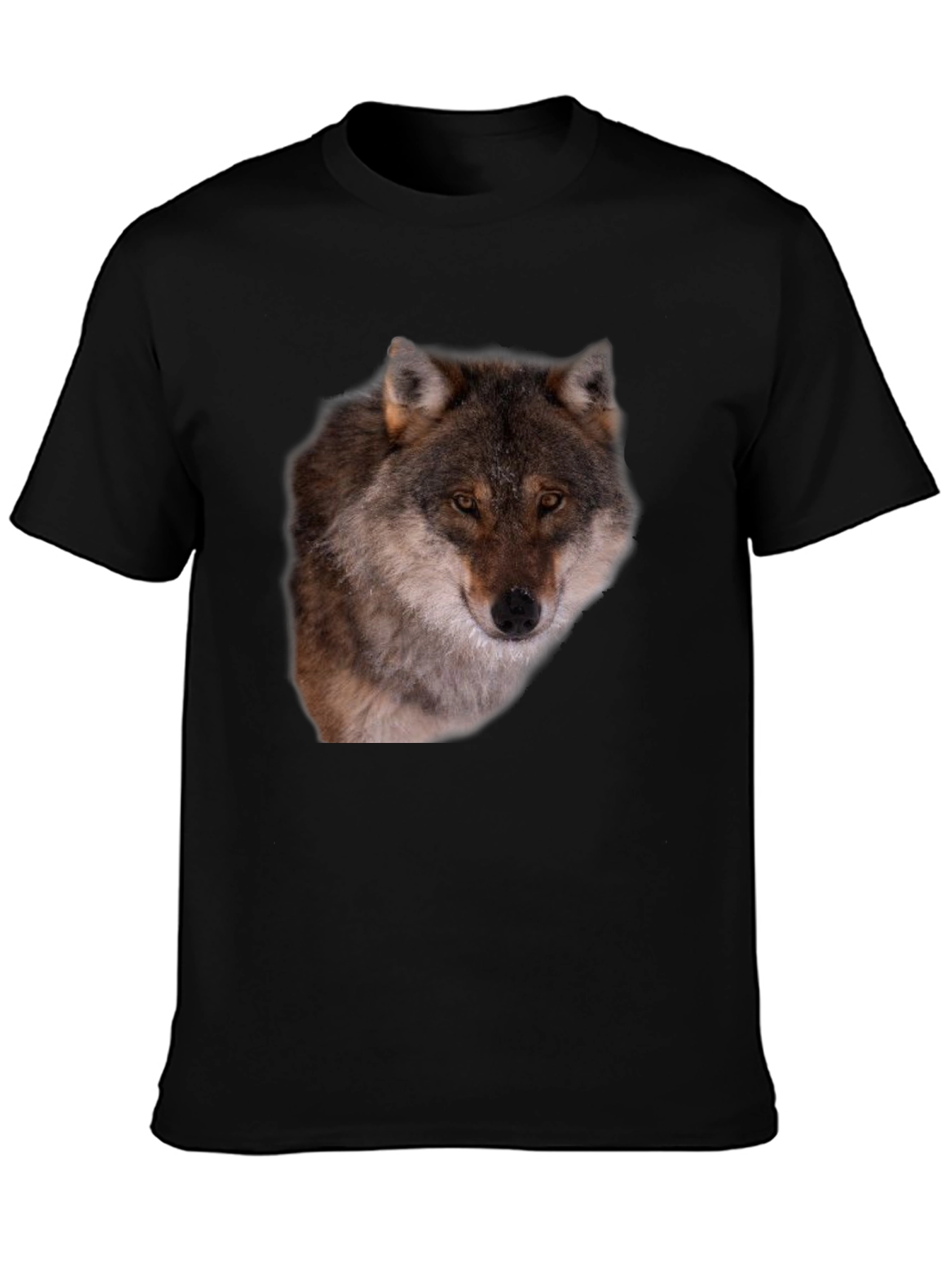 Wolf Graphic Tee - Black Animal Print T-Shirt