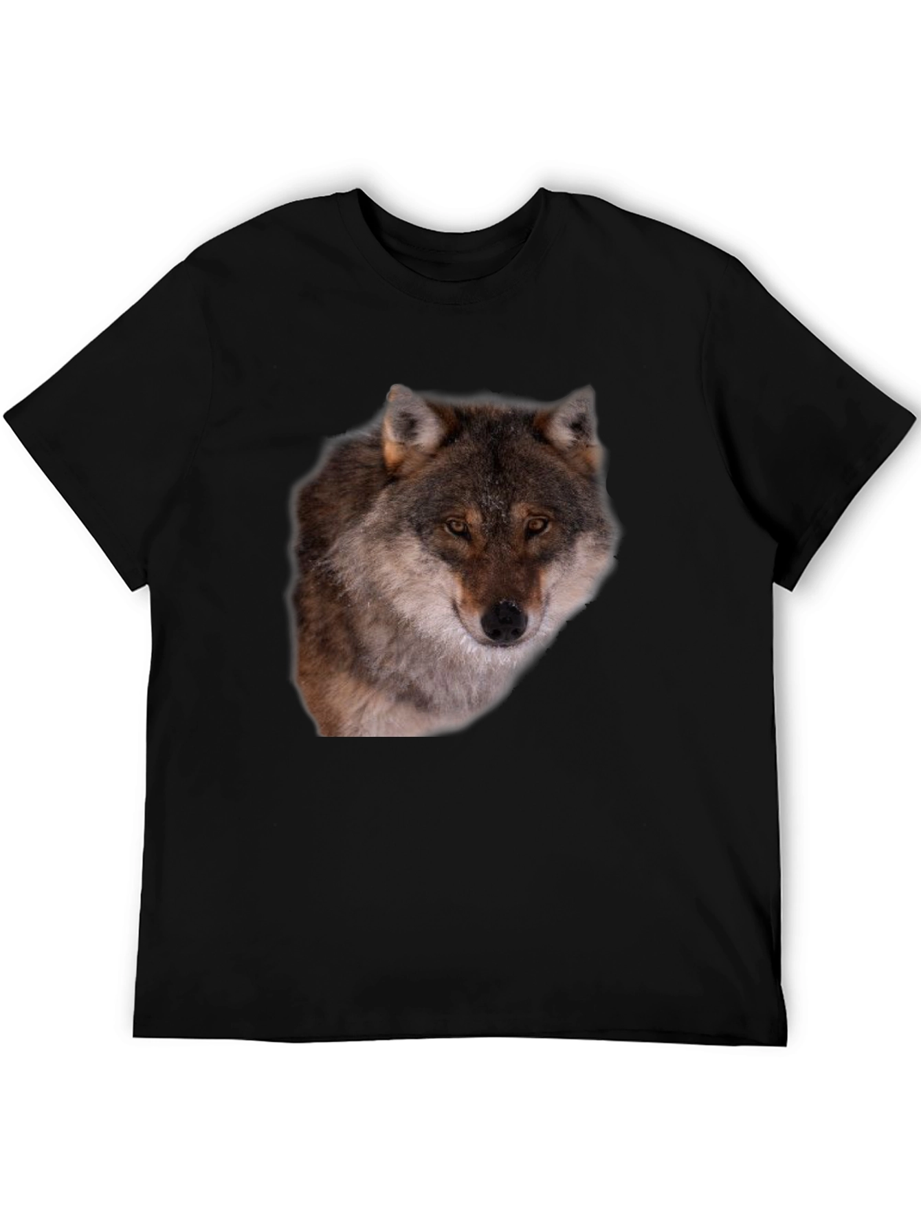 Wolf Graphic Tee - Black Animal Print T-Shirt