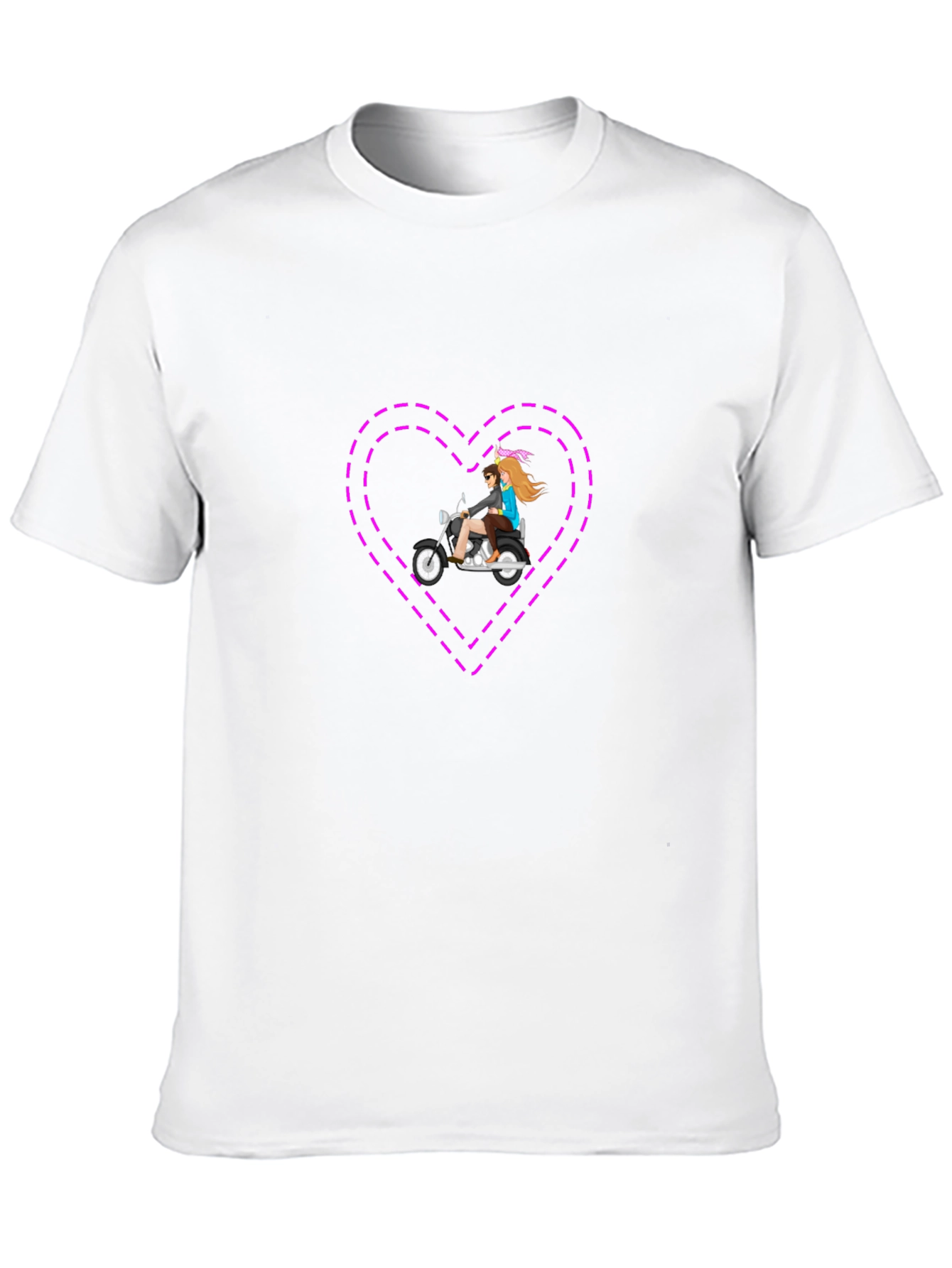 Motorcycle Heart Graphic Tee - Stylish Black T-Shirt