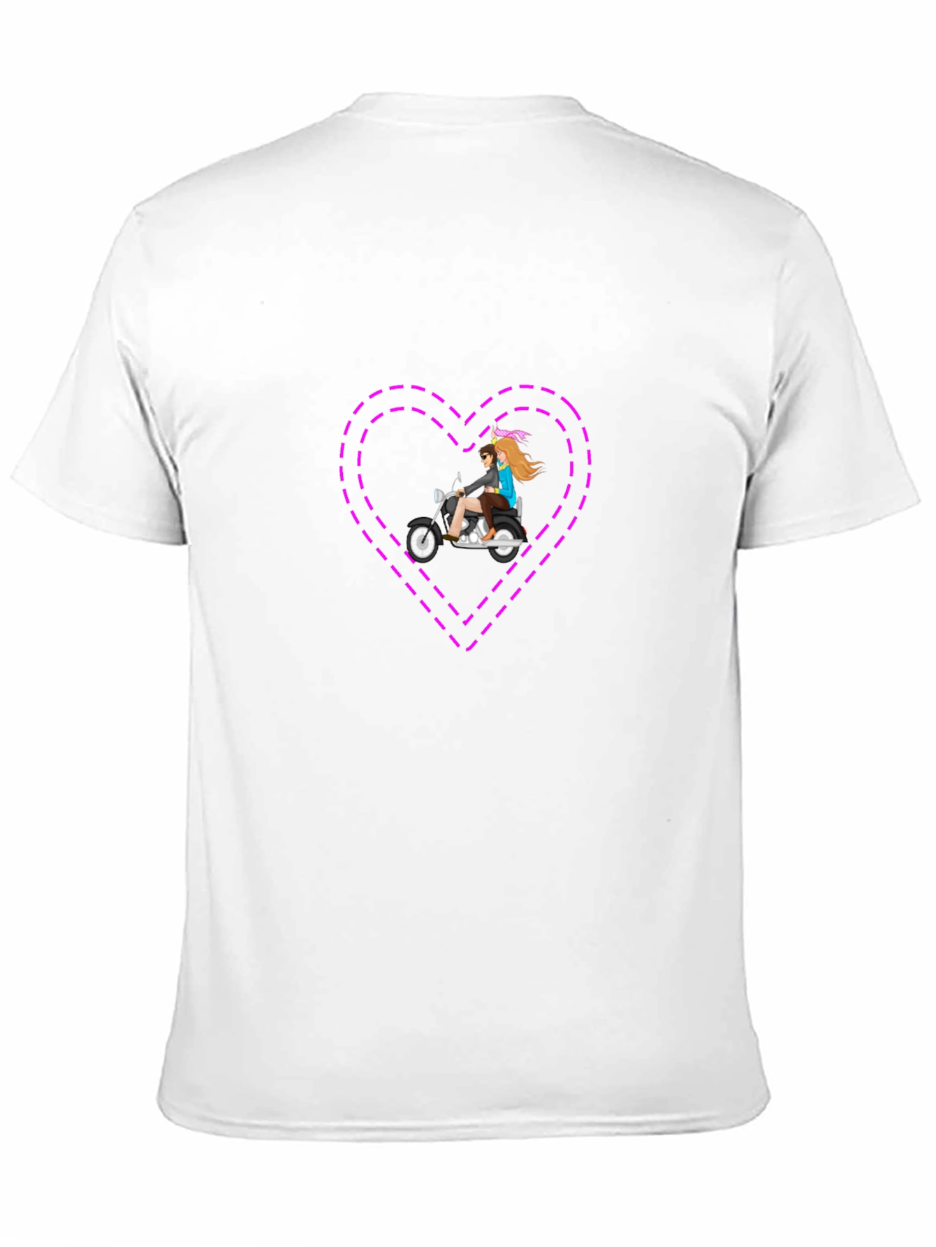 Motorcycle Heart Graphic Tee - Stylish Black T-Shirt
