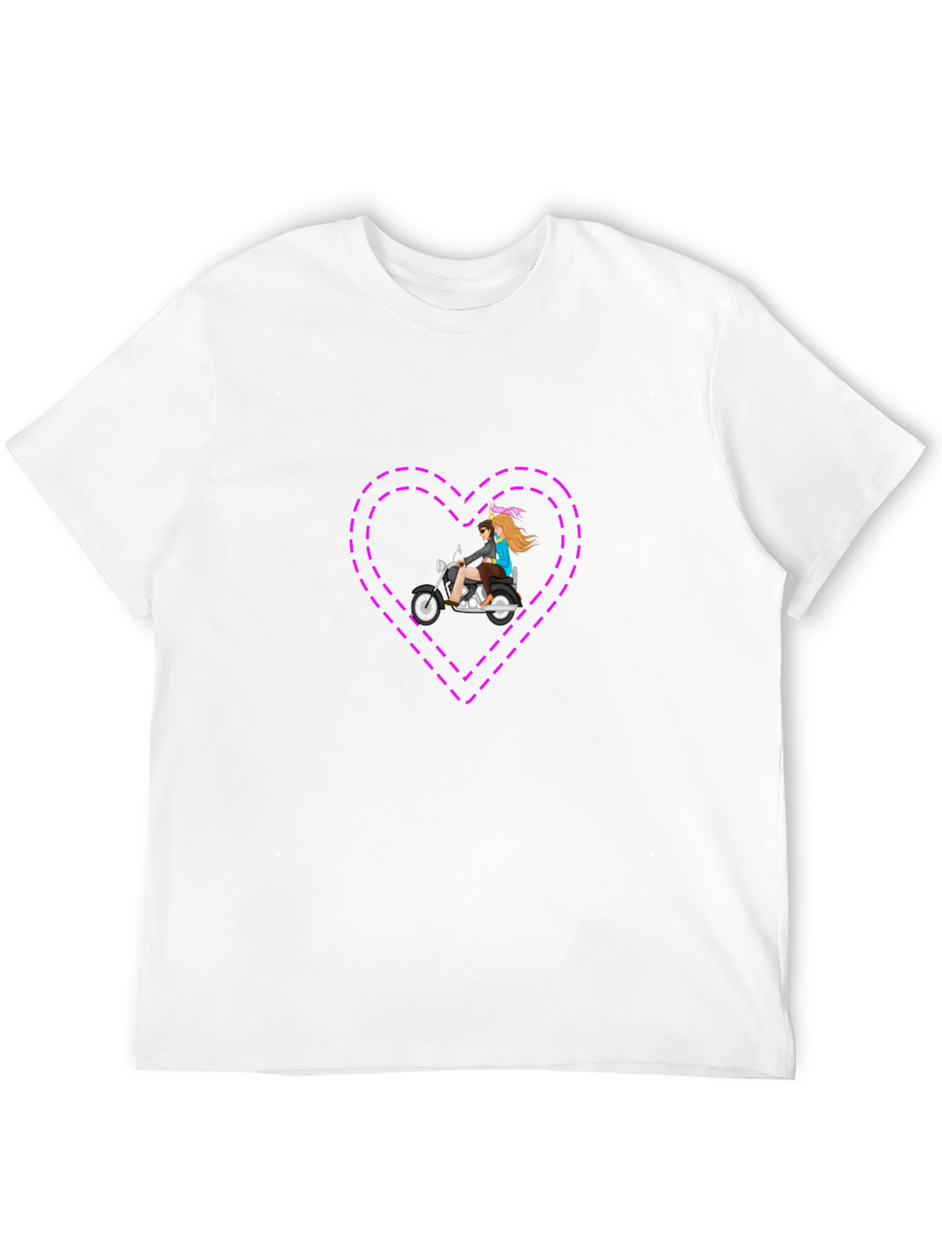 Motorcycle Heart Graphic Tee - Stylish Black T-Shirt