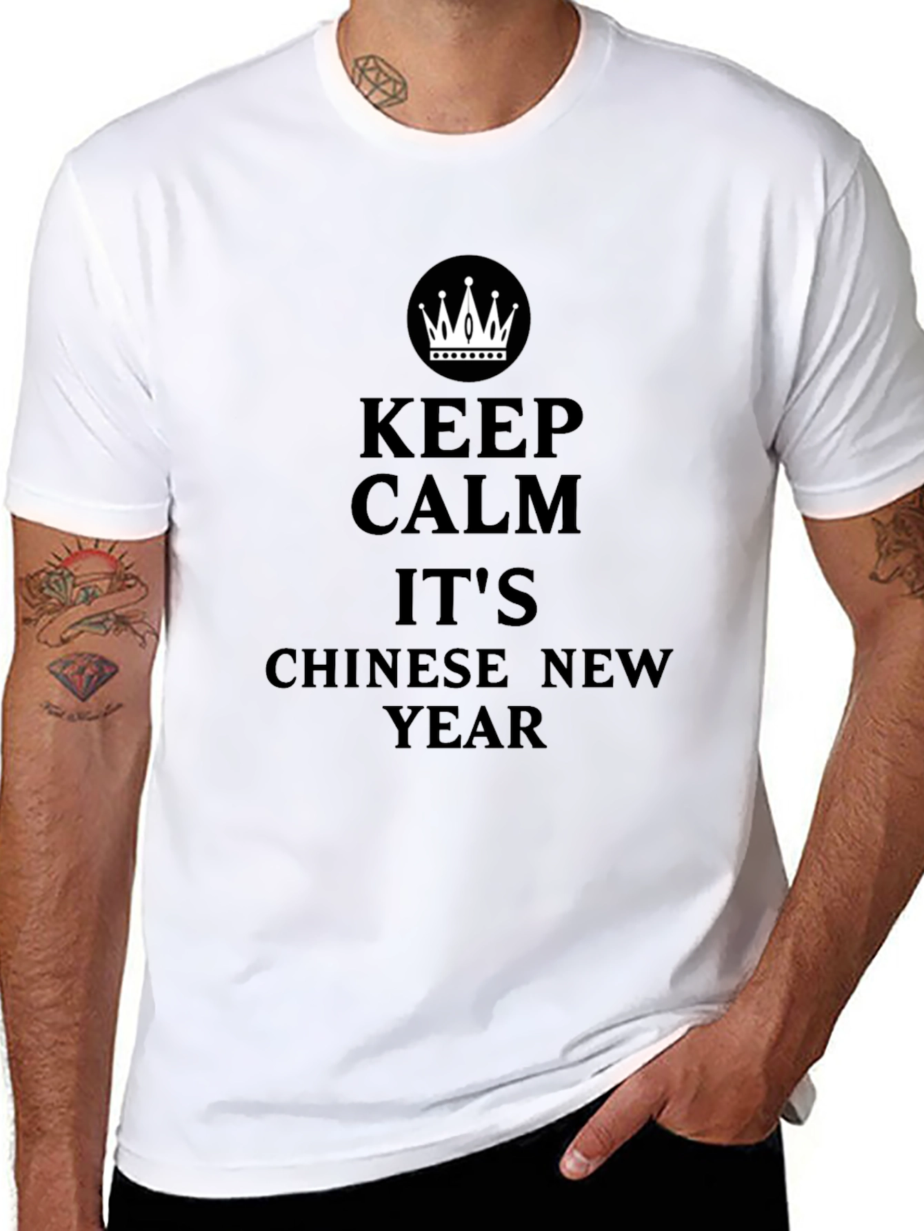Keep Calm Chinese New Year Black T-Shirt