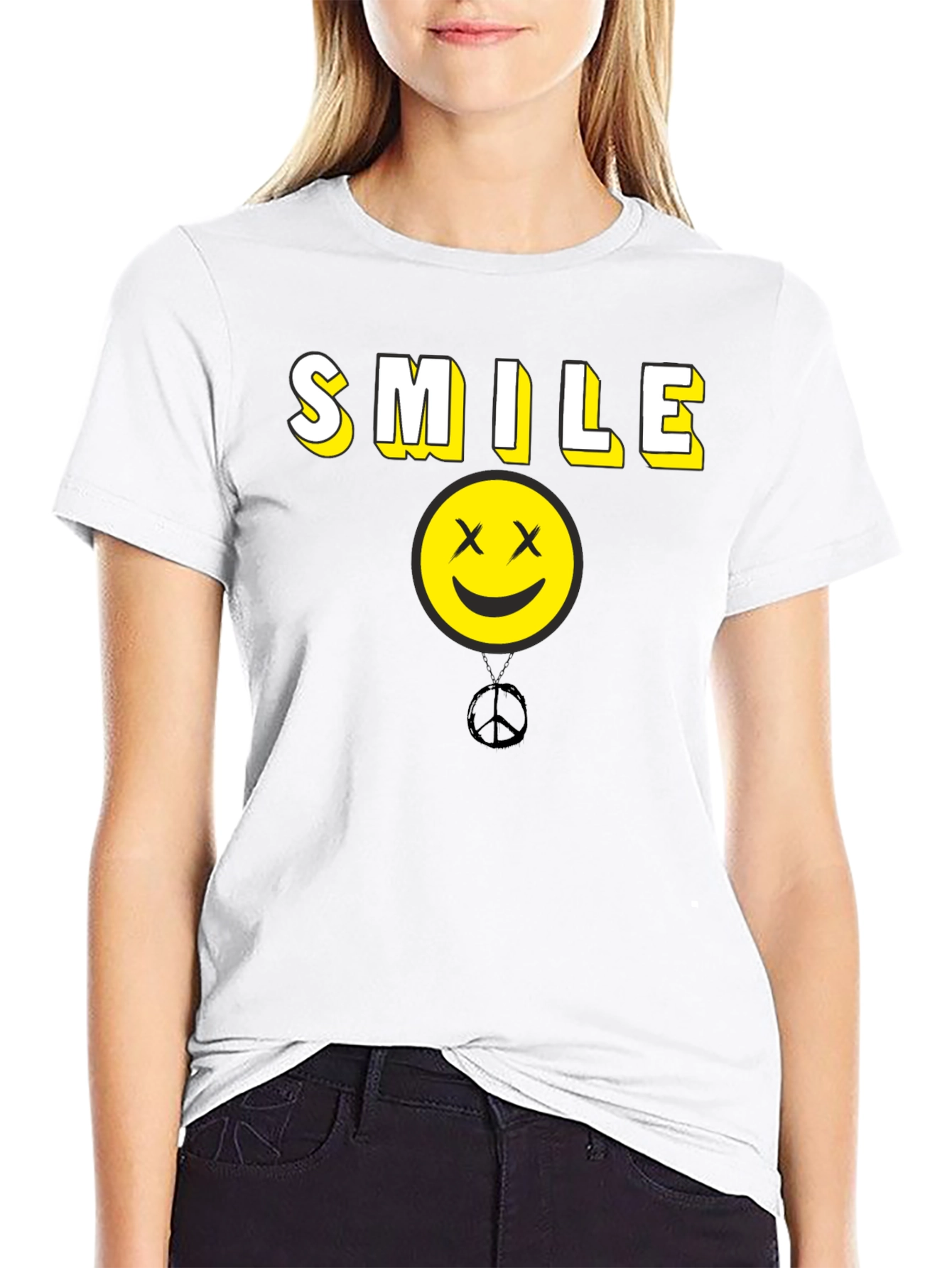 Smile Graphic Tee - Peace Happy Face