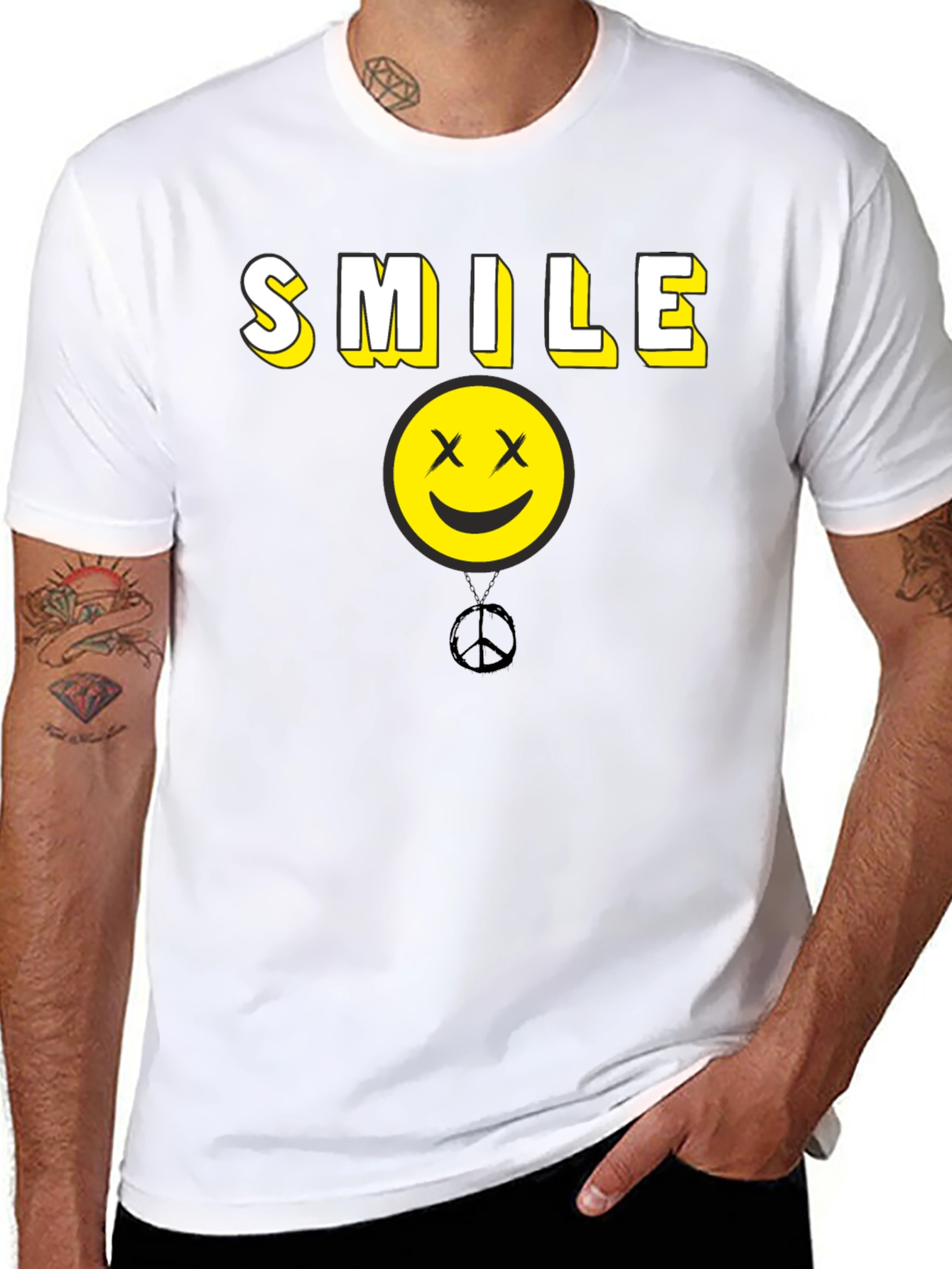 Smile Graphic Tee - Peace Happy Face