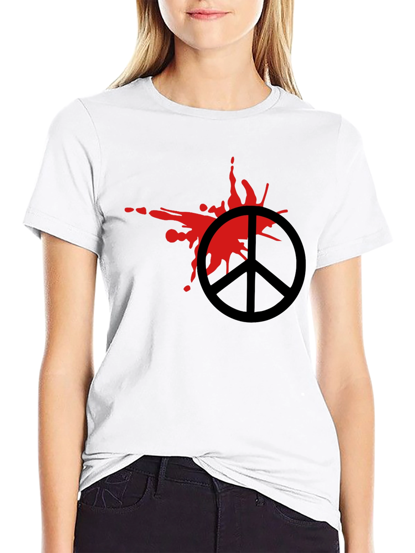 Peace Symbol Graphic Tee - Black