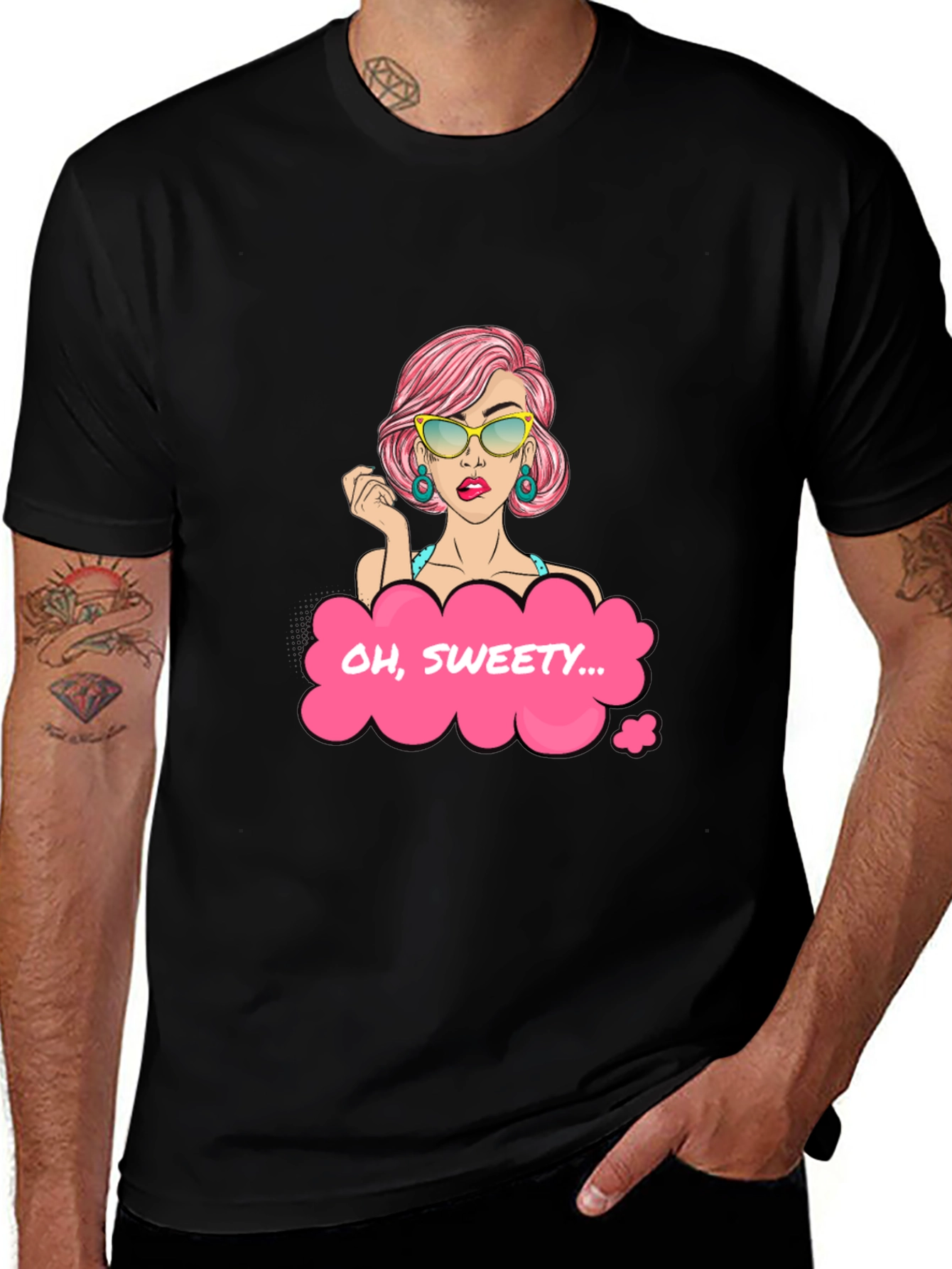 Oh Sweety Graphic T-Shirt - Stylish Pop Art Design