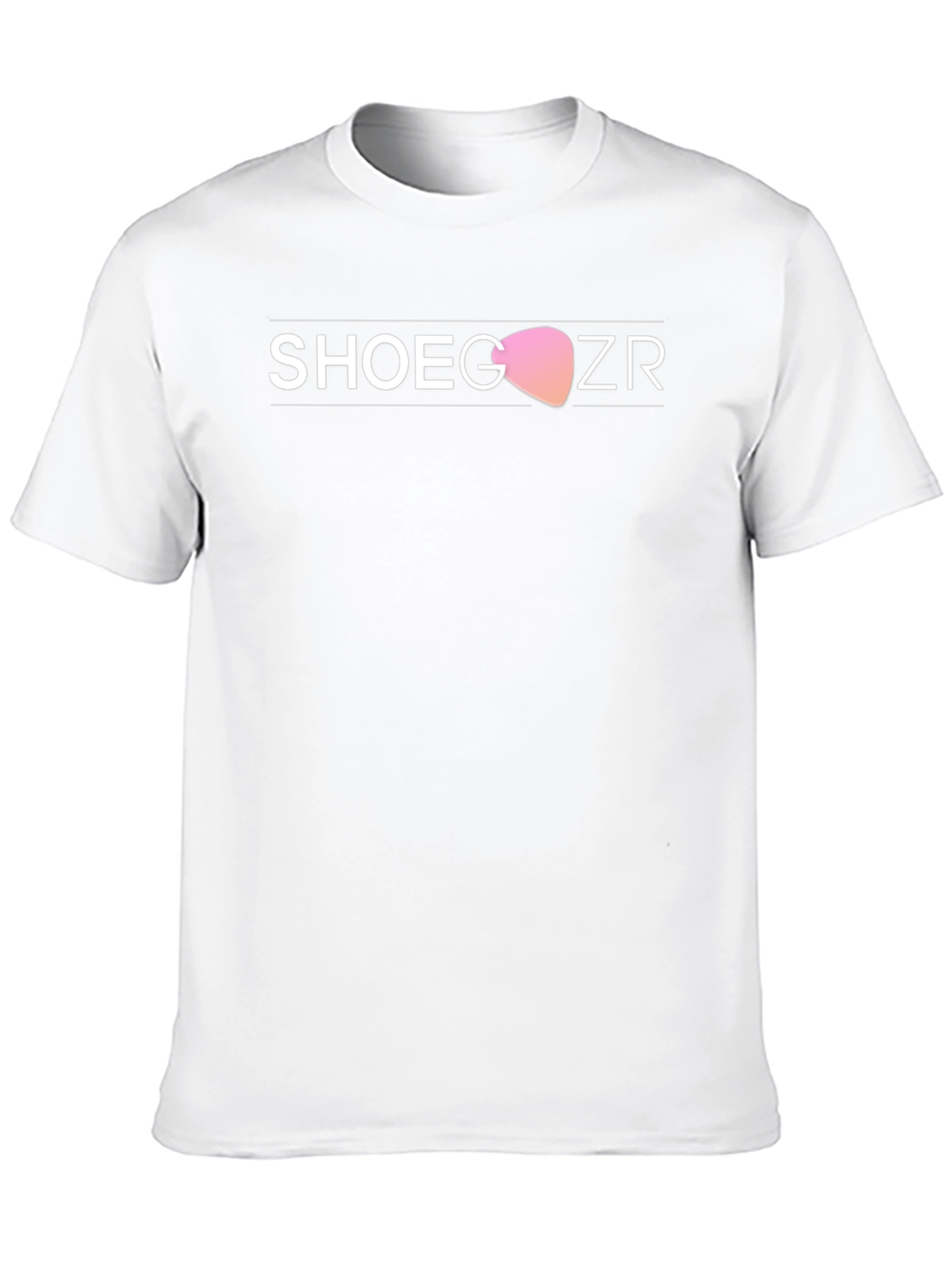 Shoegazer Black T-Shirt with Guitar Pick Design