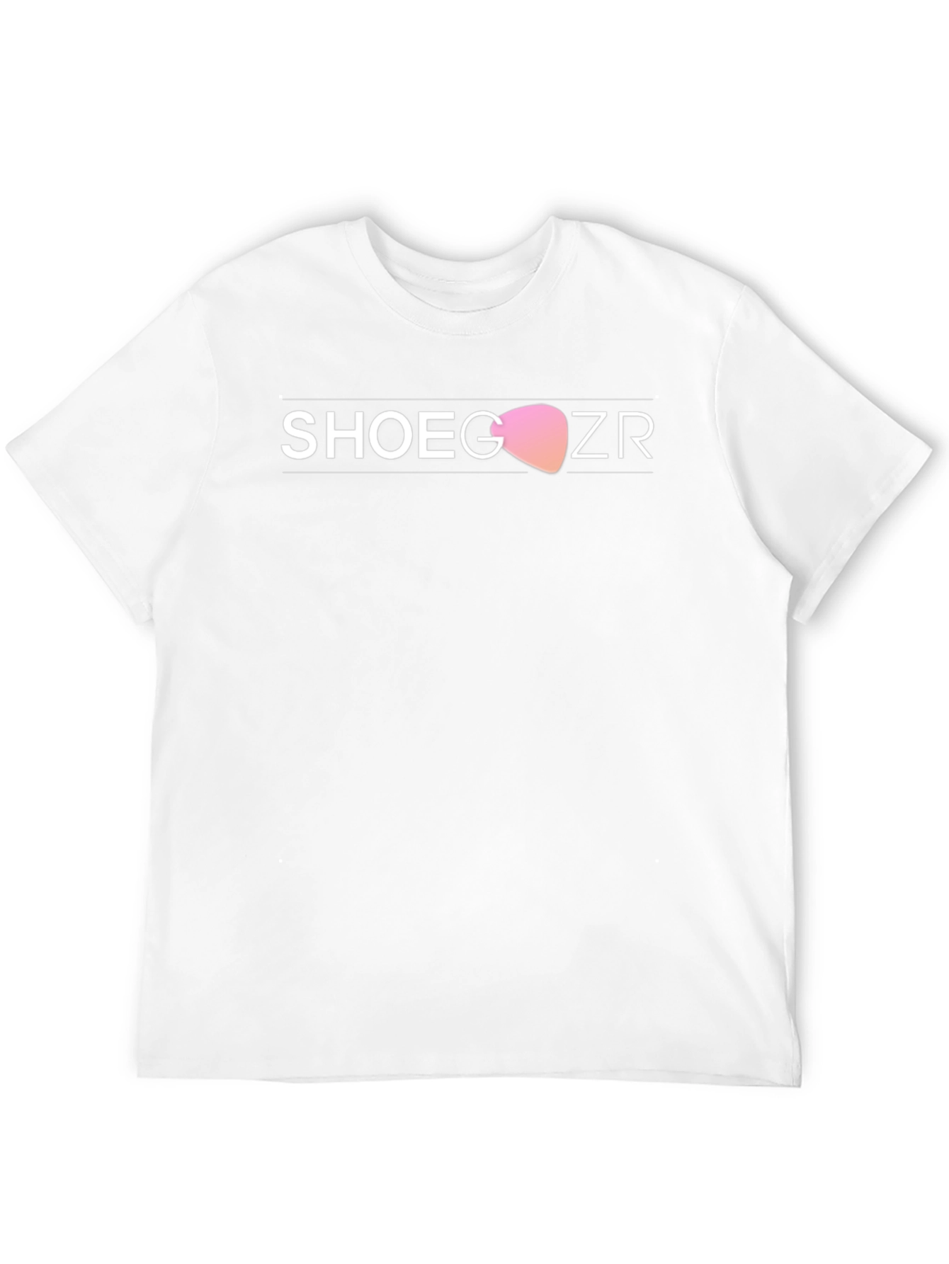 Shoegazer Black T-Shirt with Guitar Pick Design