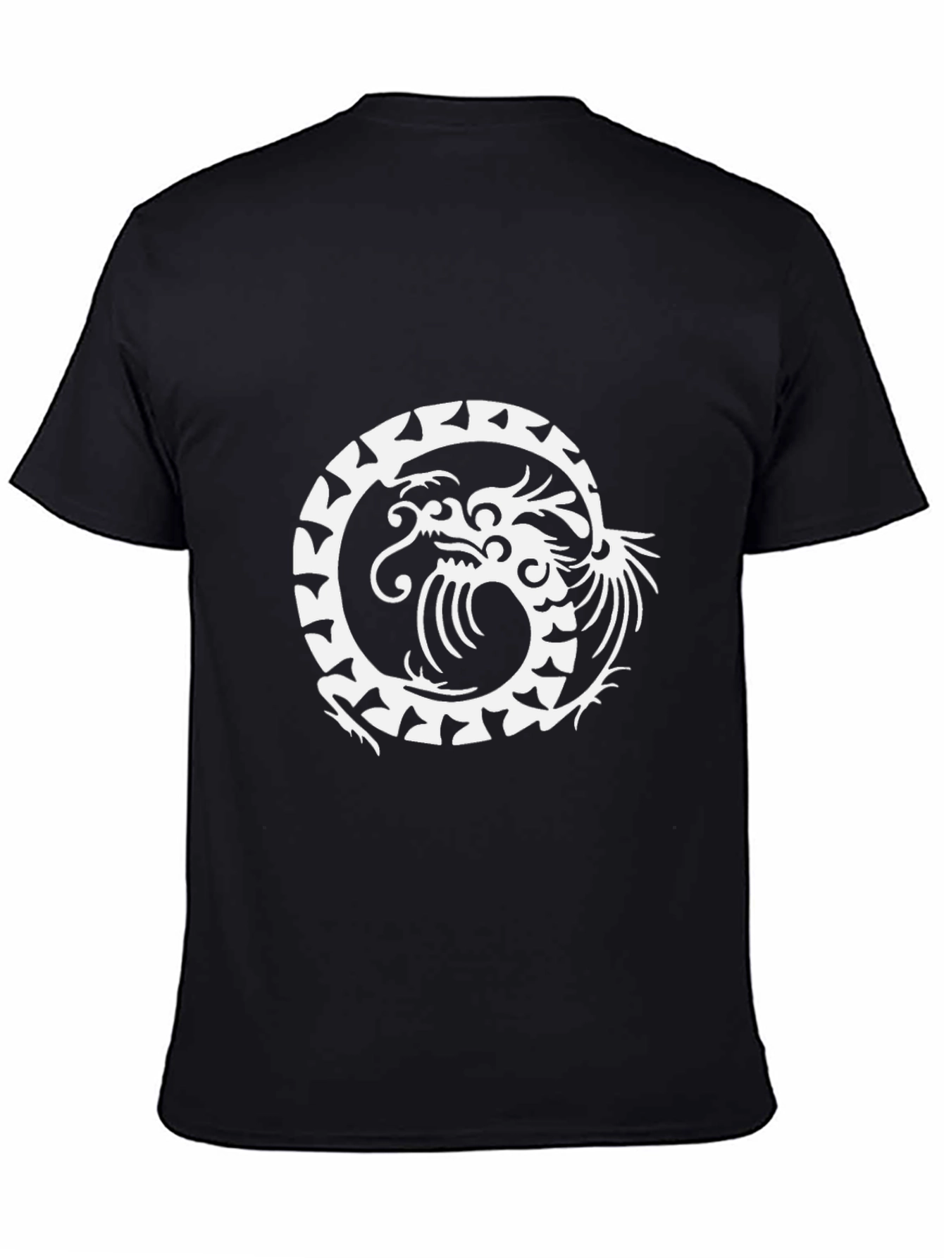 Dragon Circle Graphic Tee - Modern Black T-Shirt