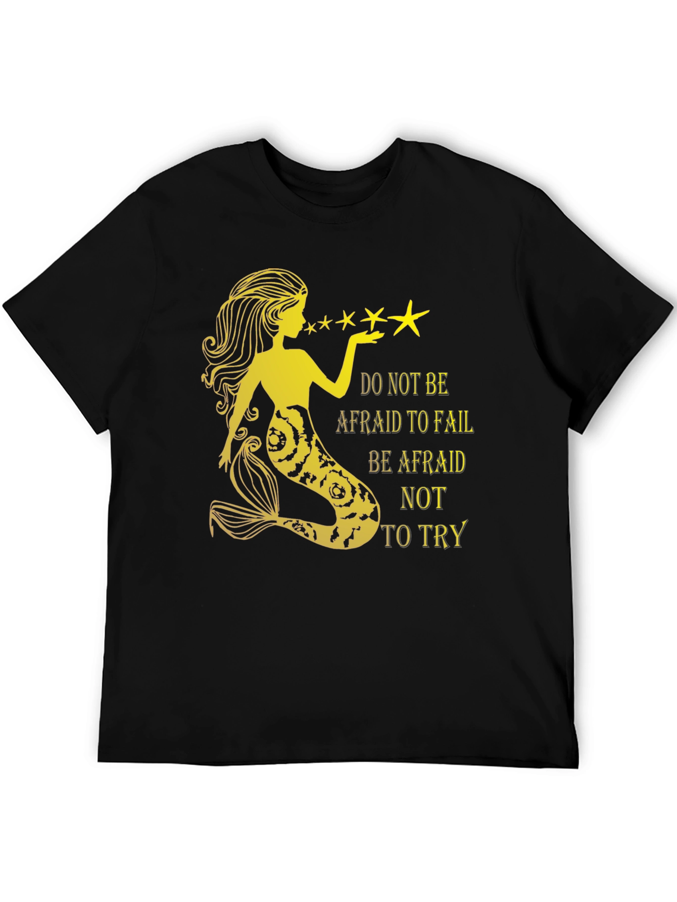 Mermaid Graphic Tee - Inspirational Quote Black T-Shirt