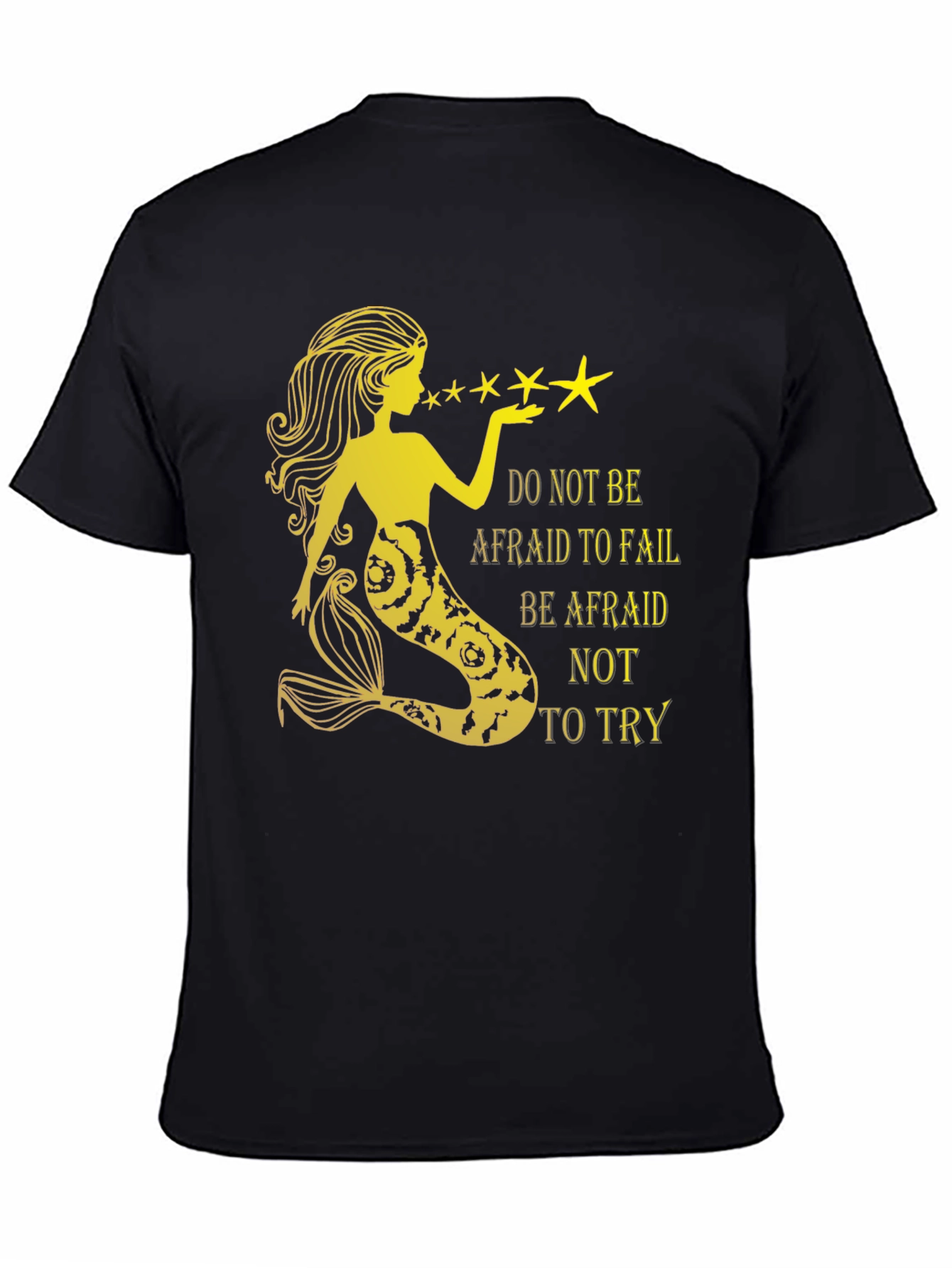 Mermaid Graphic Tee - Inspirational Quote Black T-Shirt