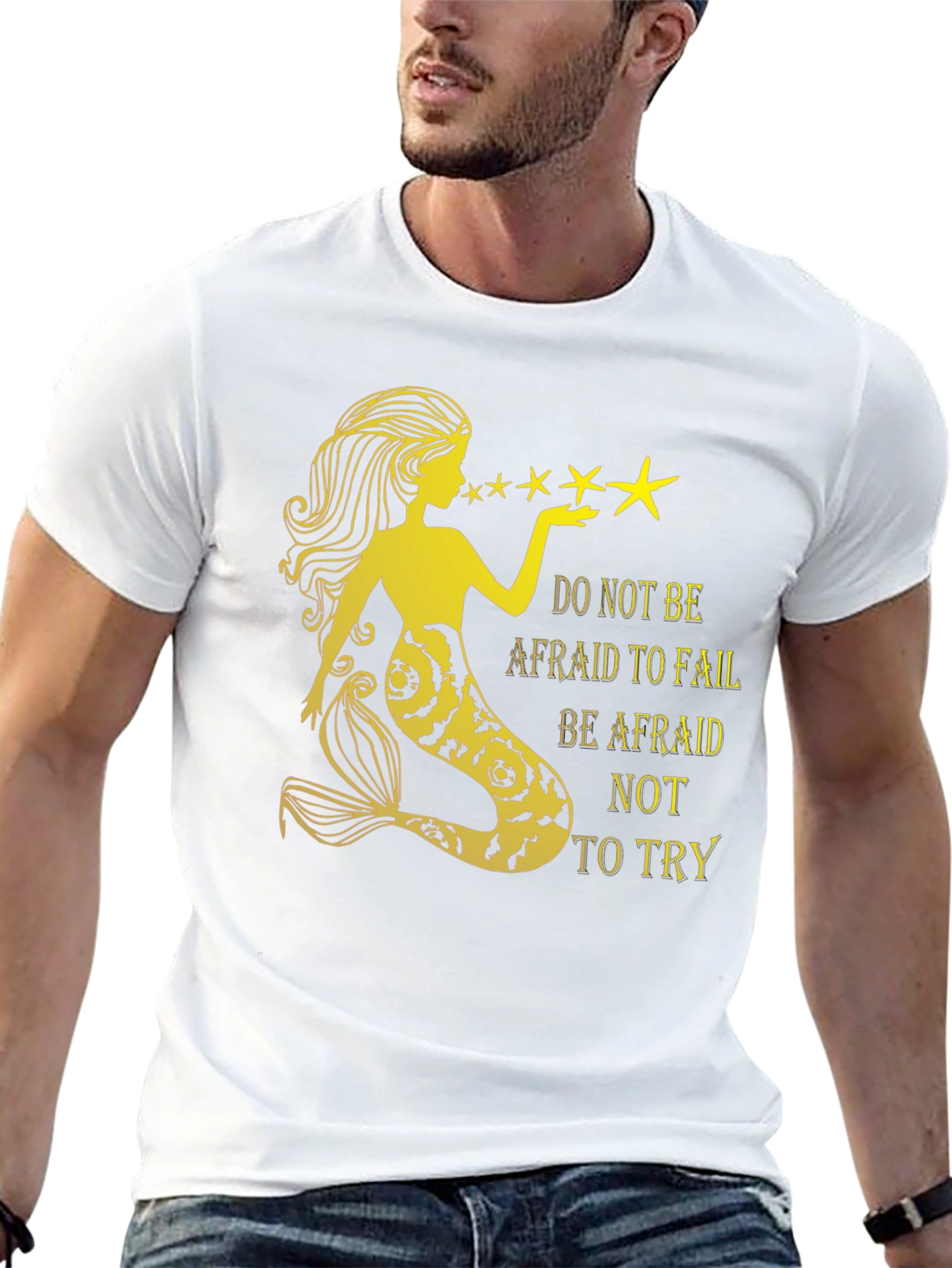 Mermaid Graphic Tee - Inspirational Quote Black T-Shirt