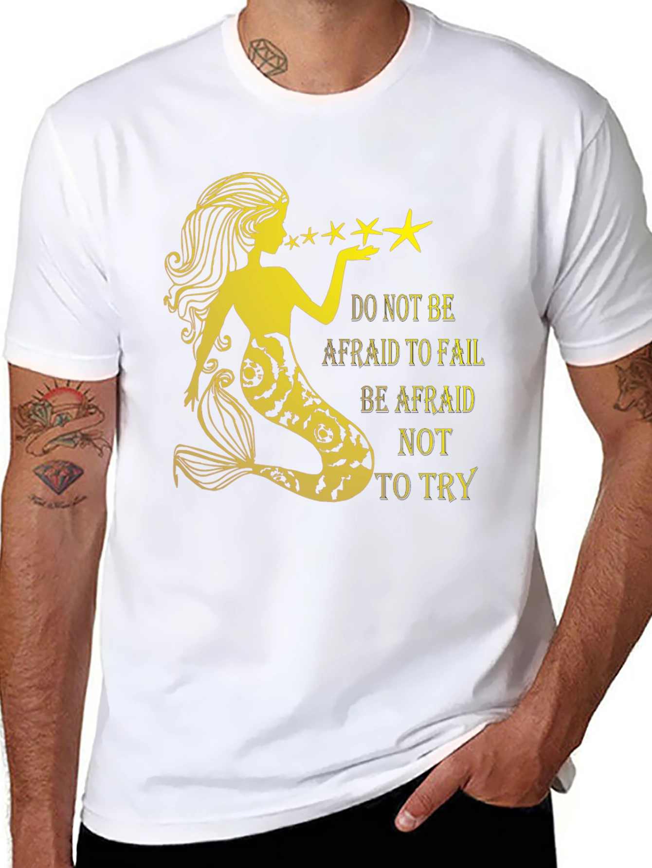 Mermaid Graphic Tee - Inspirational Quote Black T-Shirt