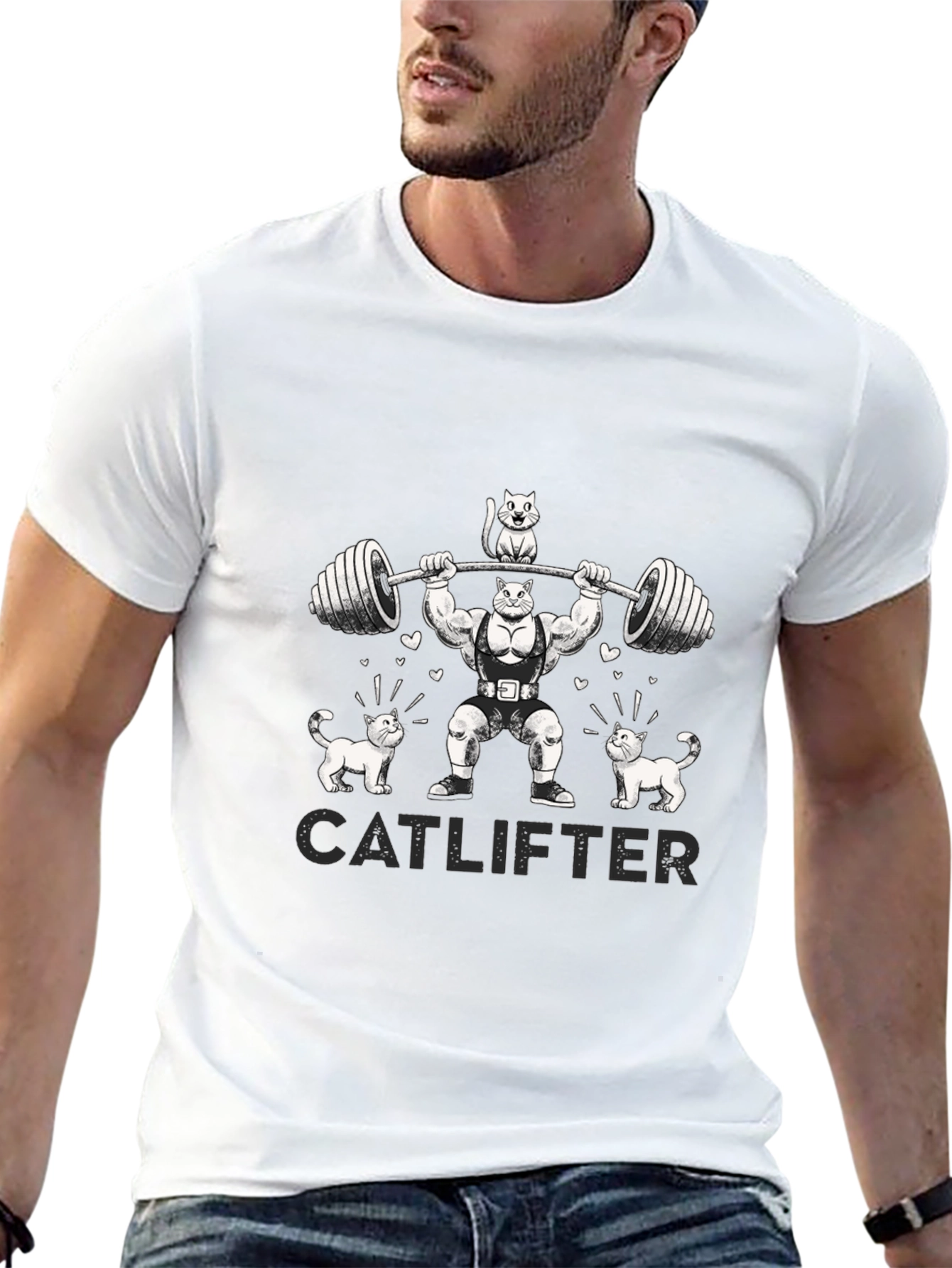 Catlifter Graphic T-Shirt - Weightlifting Cats